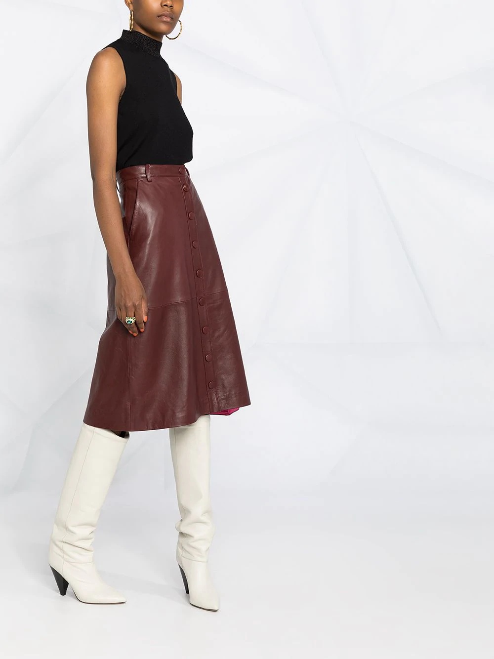 metallic neck sleeveless top - 4