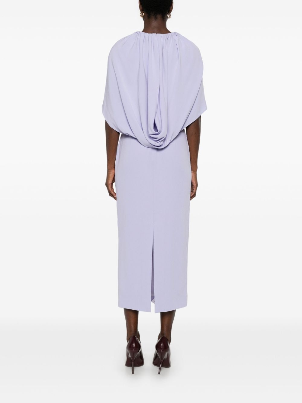 cape crepe midi dress - 4