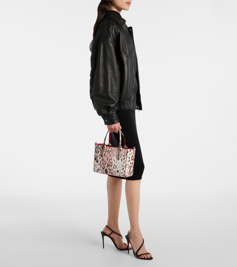 Christian Louboutin Cabata Mini leopard-print leather tote bag outlook