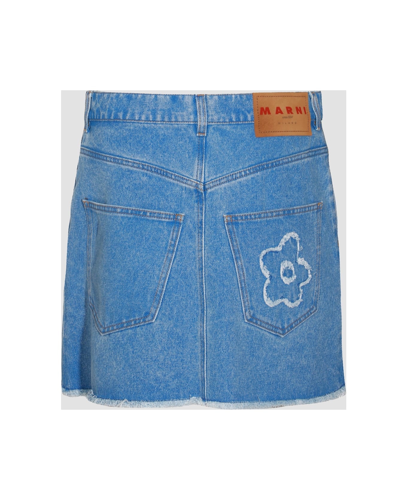 Blue Cotton Denim Skirt - 2