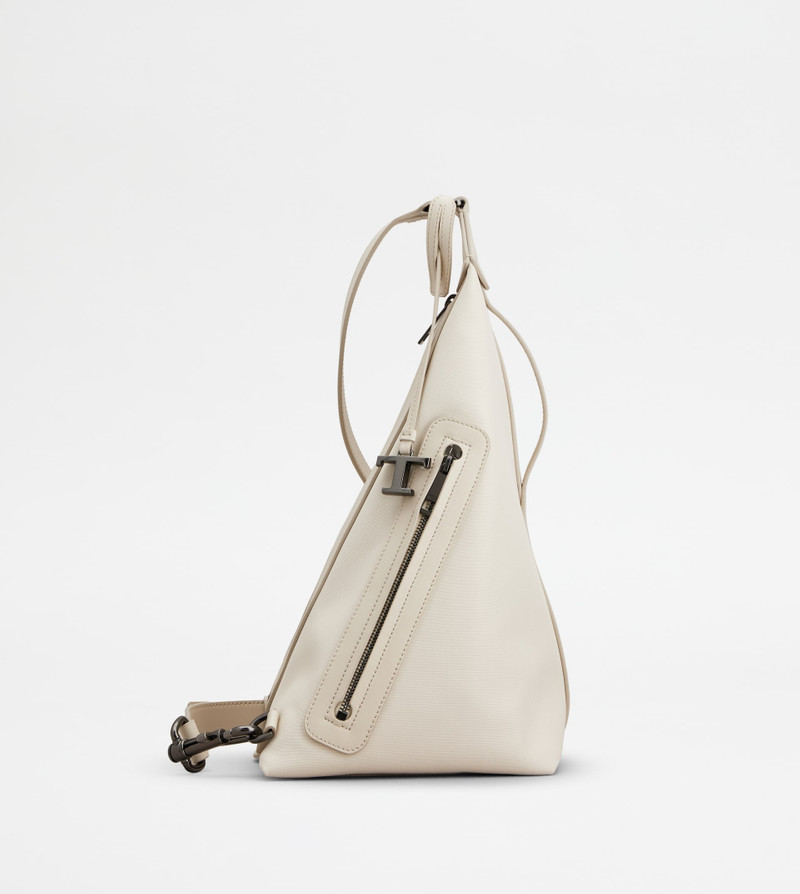 TOD'S MEDA BAG IN FABRIC AND LEATHER SMALL TOD'S•X CAPSULE COLLECTION - OFF WHITE 1