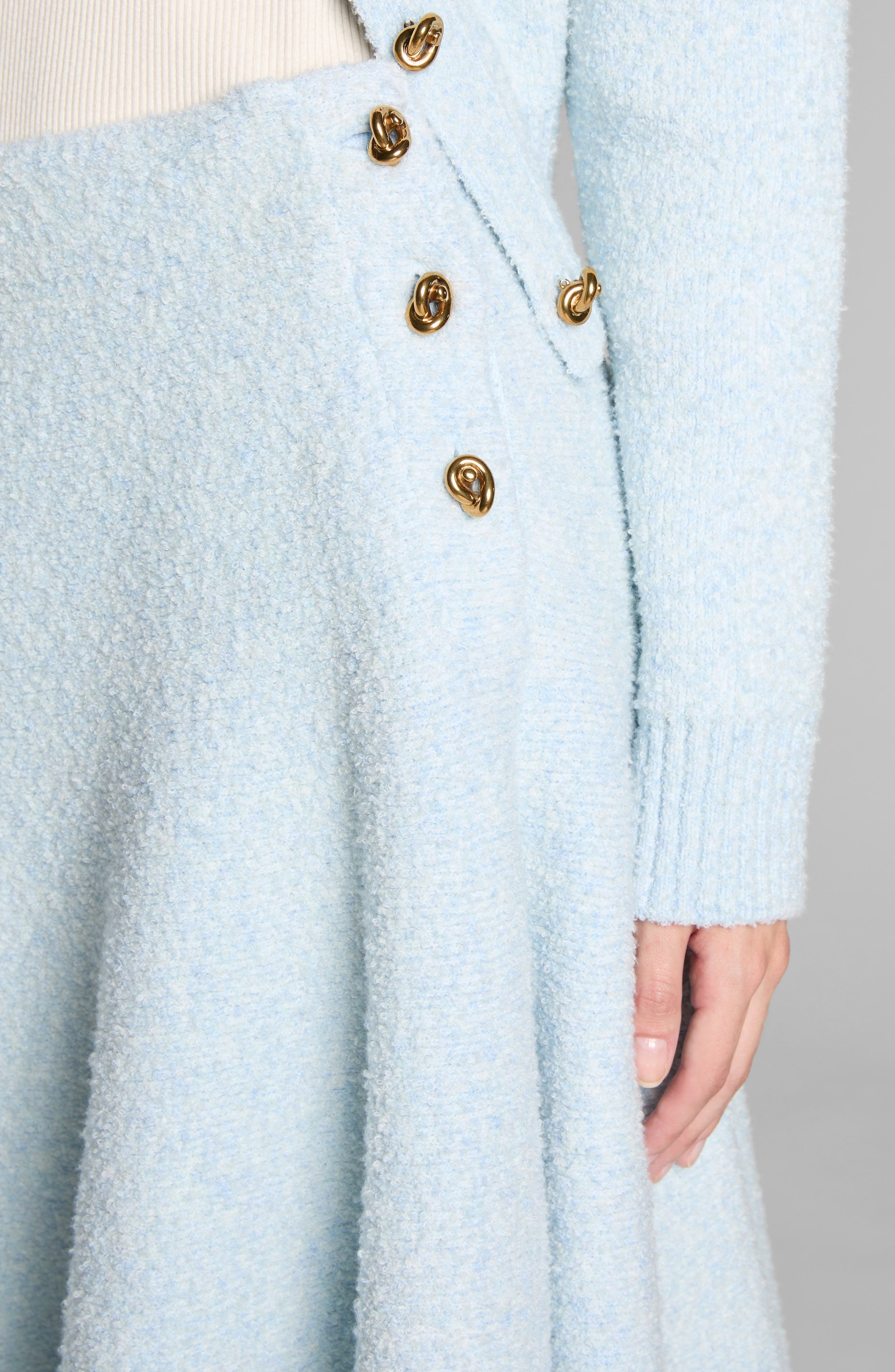 Bottega Veneta Bouclé Knit A-Line Skirt in 4033 Bubble at Nordstrom - 4