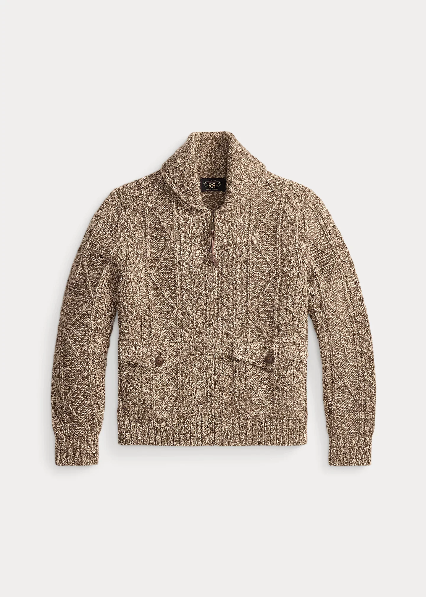 Cable Wool-Blend Full-Zip Sweater - 1