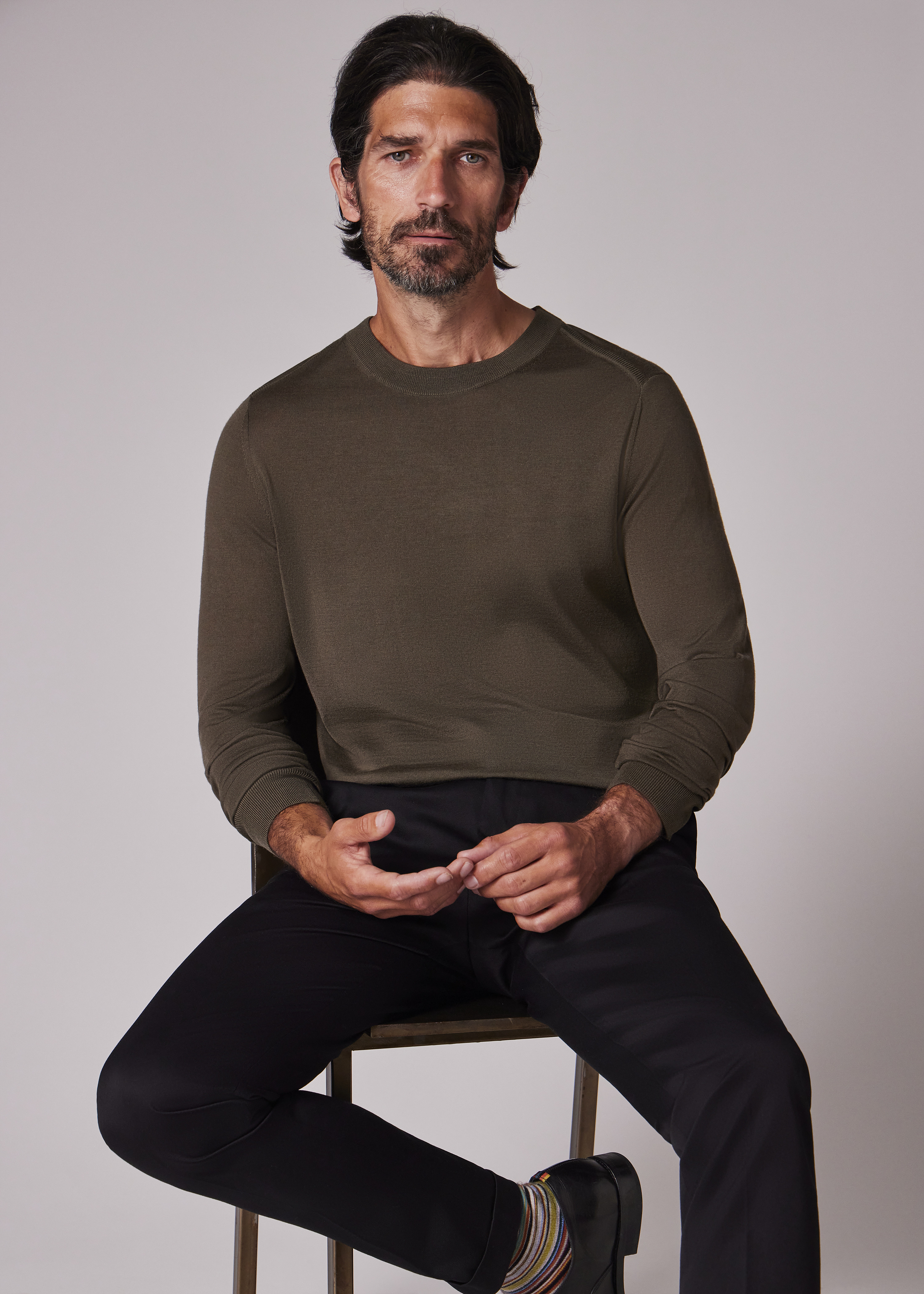 Khaki Merino Wool Sweater - 3