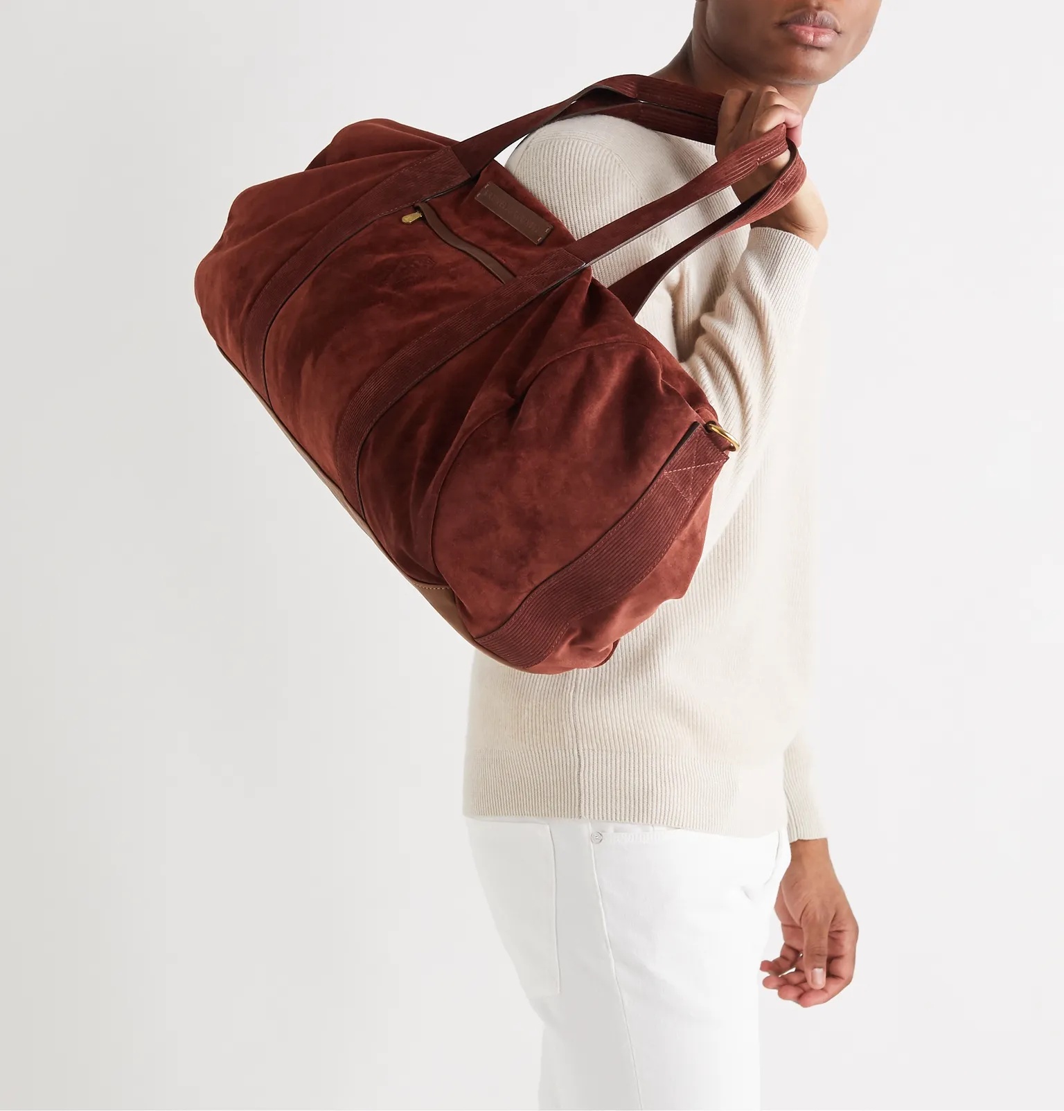 Leather-Trimmed Suede Holdall - 2