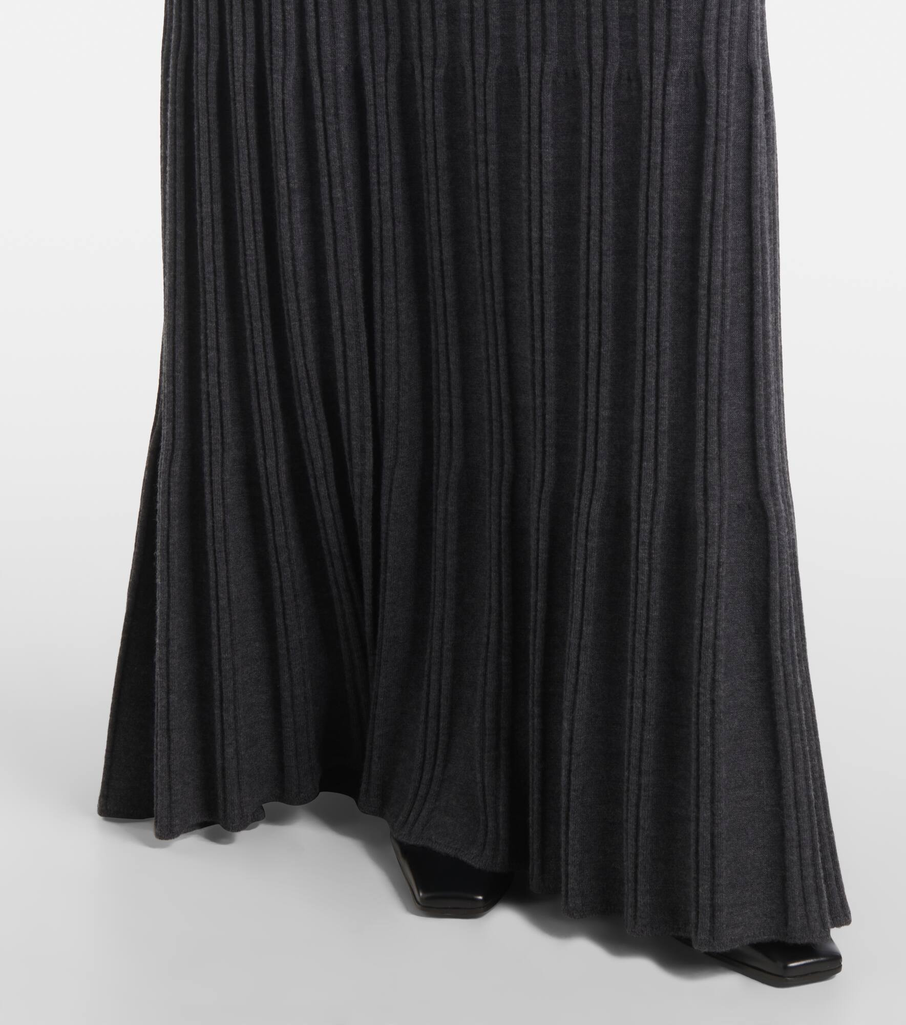 Merino ribbed-knit wool maxi skirt - 5