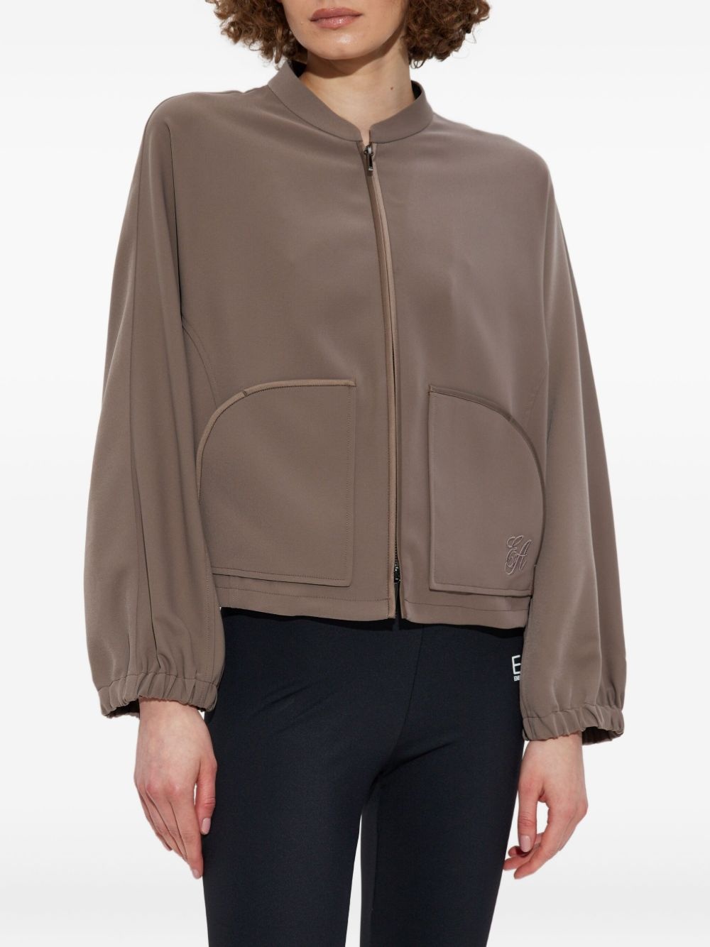 embroidered-logo bomber jacket - 3