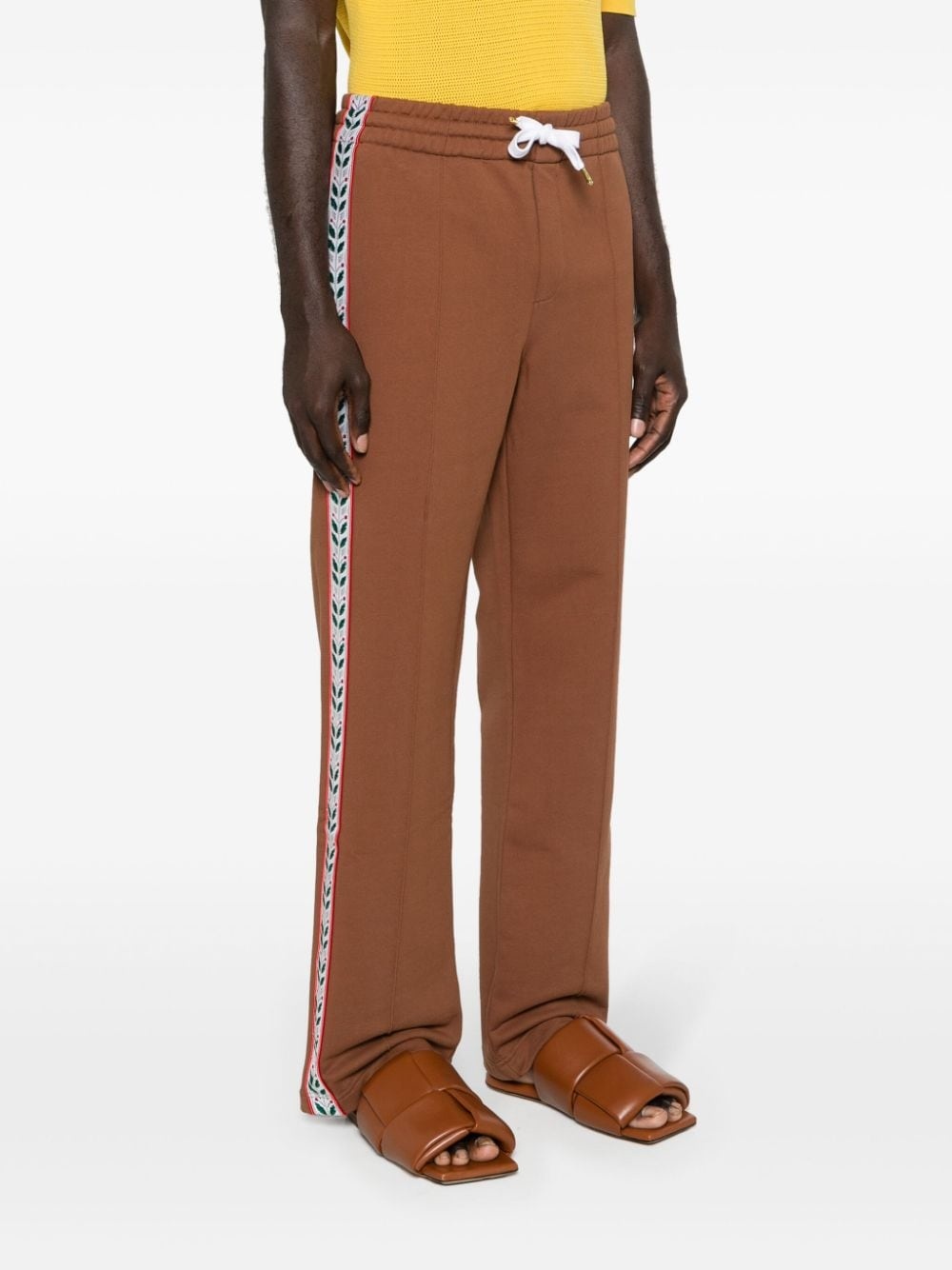 logo-patch organic cotton track pants - 3