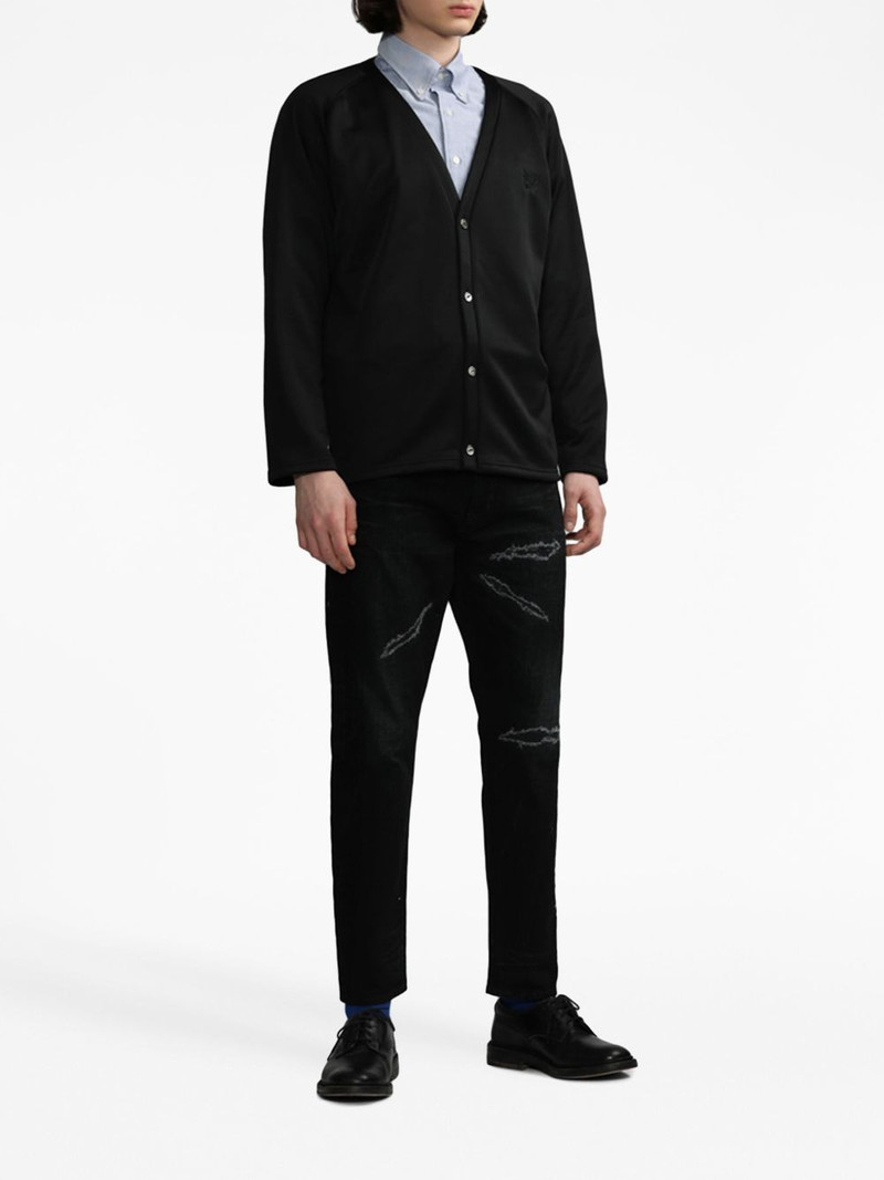 NEEDLES logo-embroidered buttoned cardigan outlook