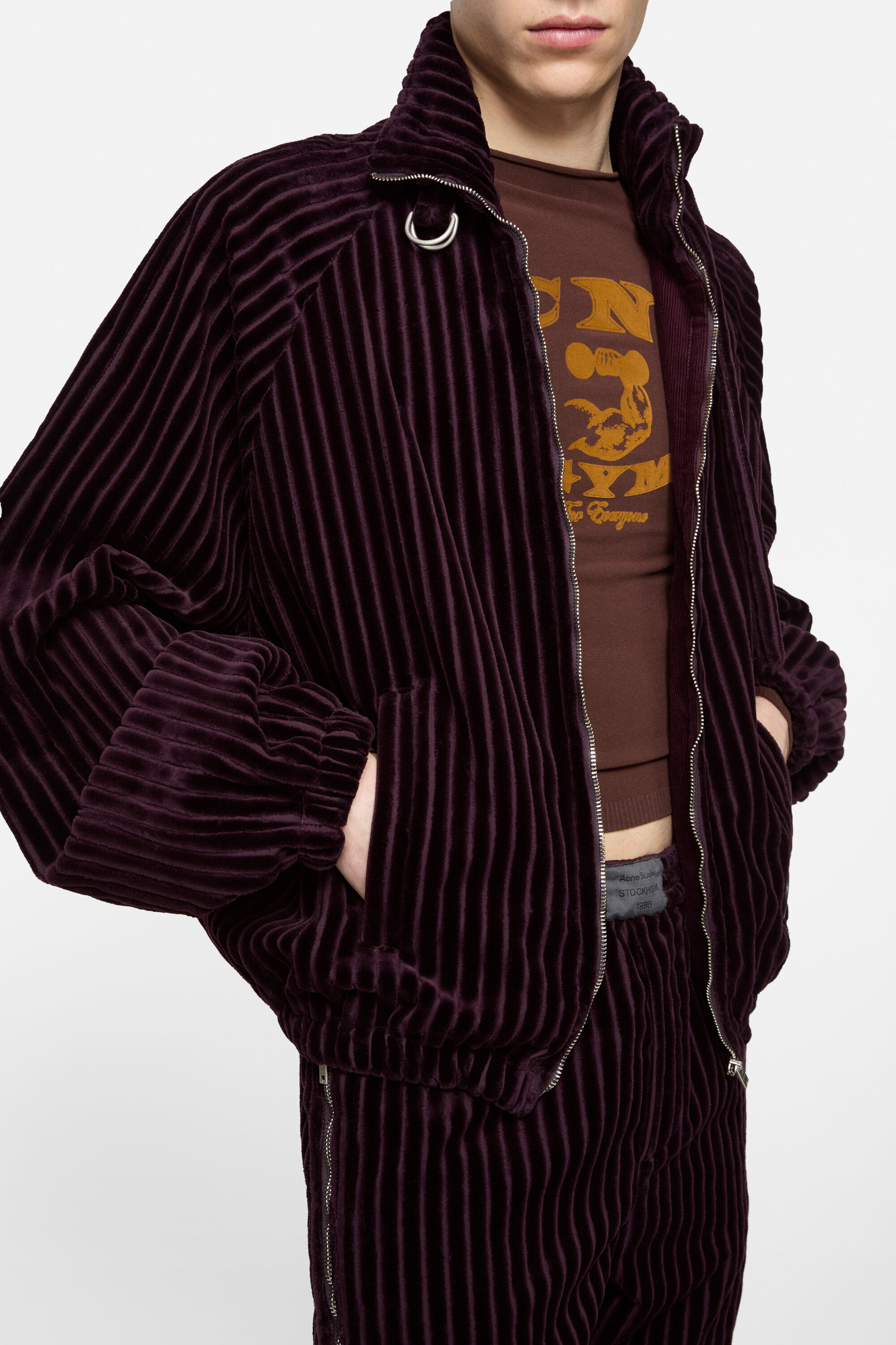 Corduroy jacket - Burgundy - 4