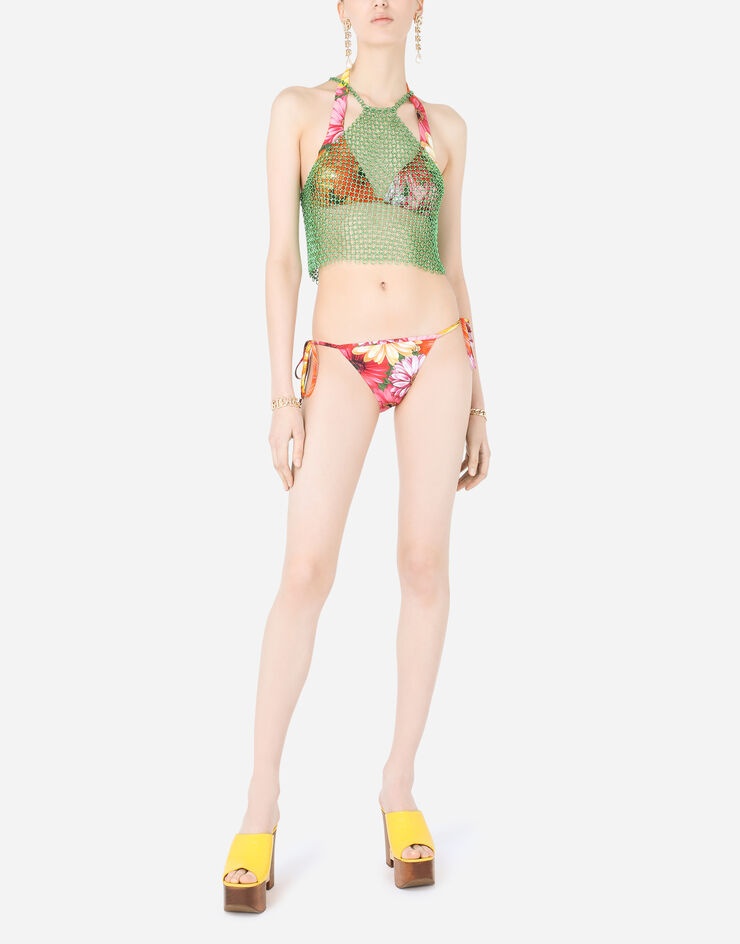 String bikini bottoms with gerbera-daisy print - 2