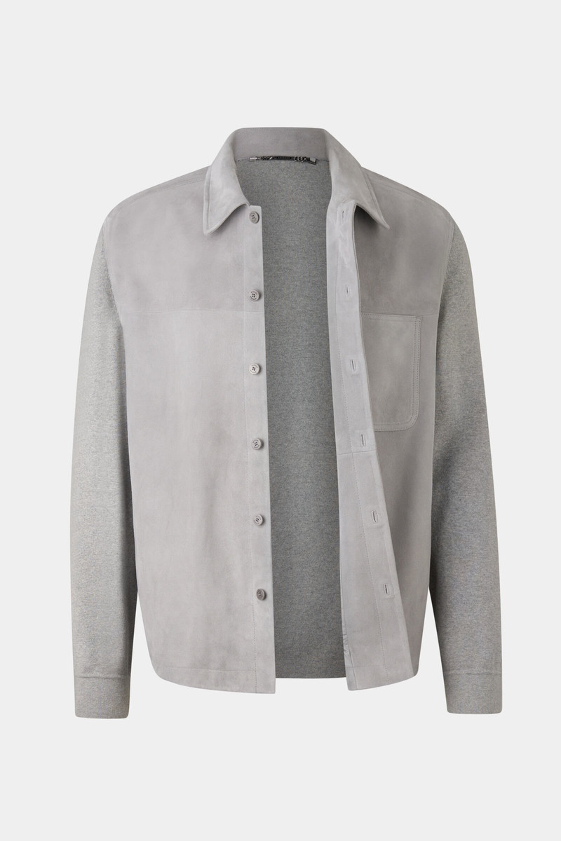 Henno suede knit overshirt in Light gray 7