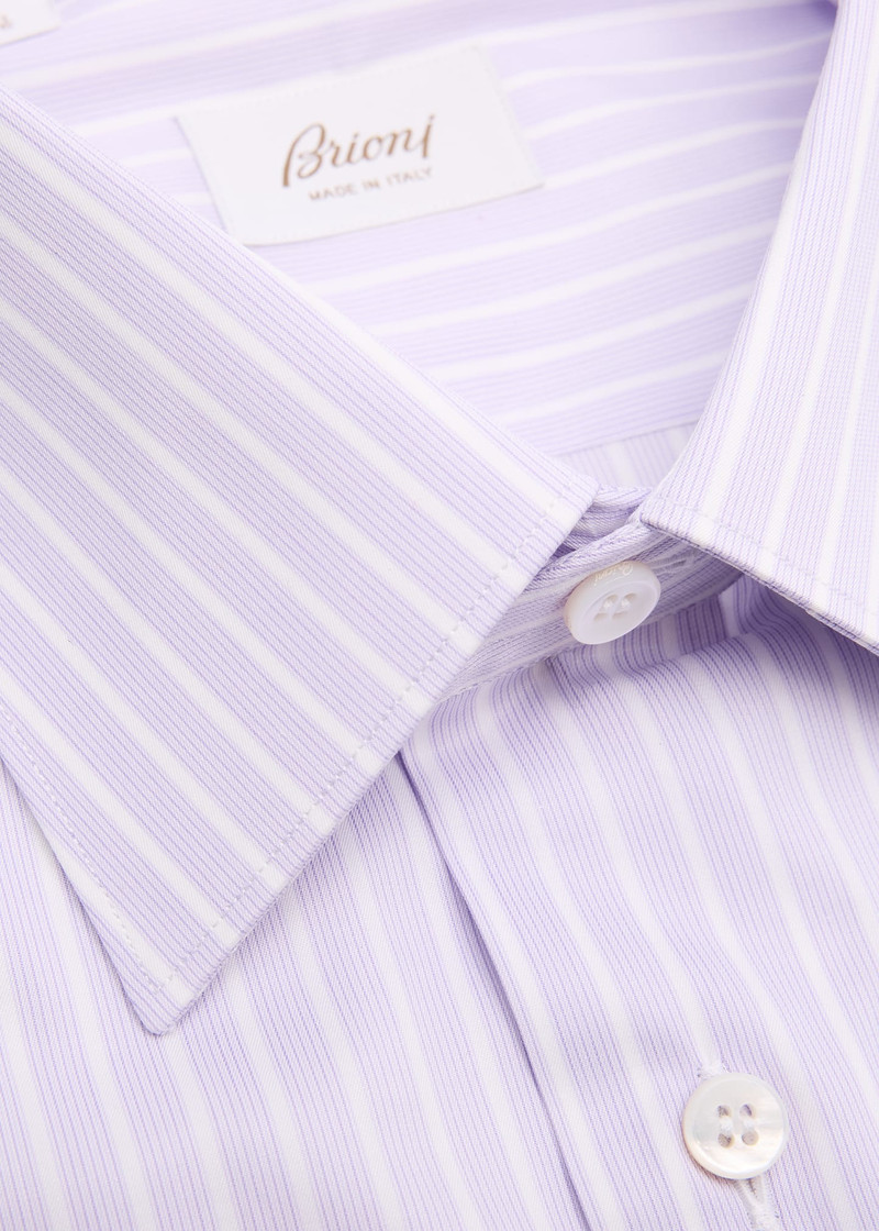 Brioni Men's Cotton Twill Multi-Stripe Dress Shirt outlook