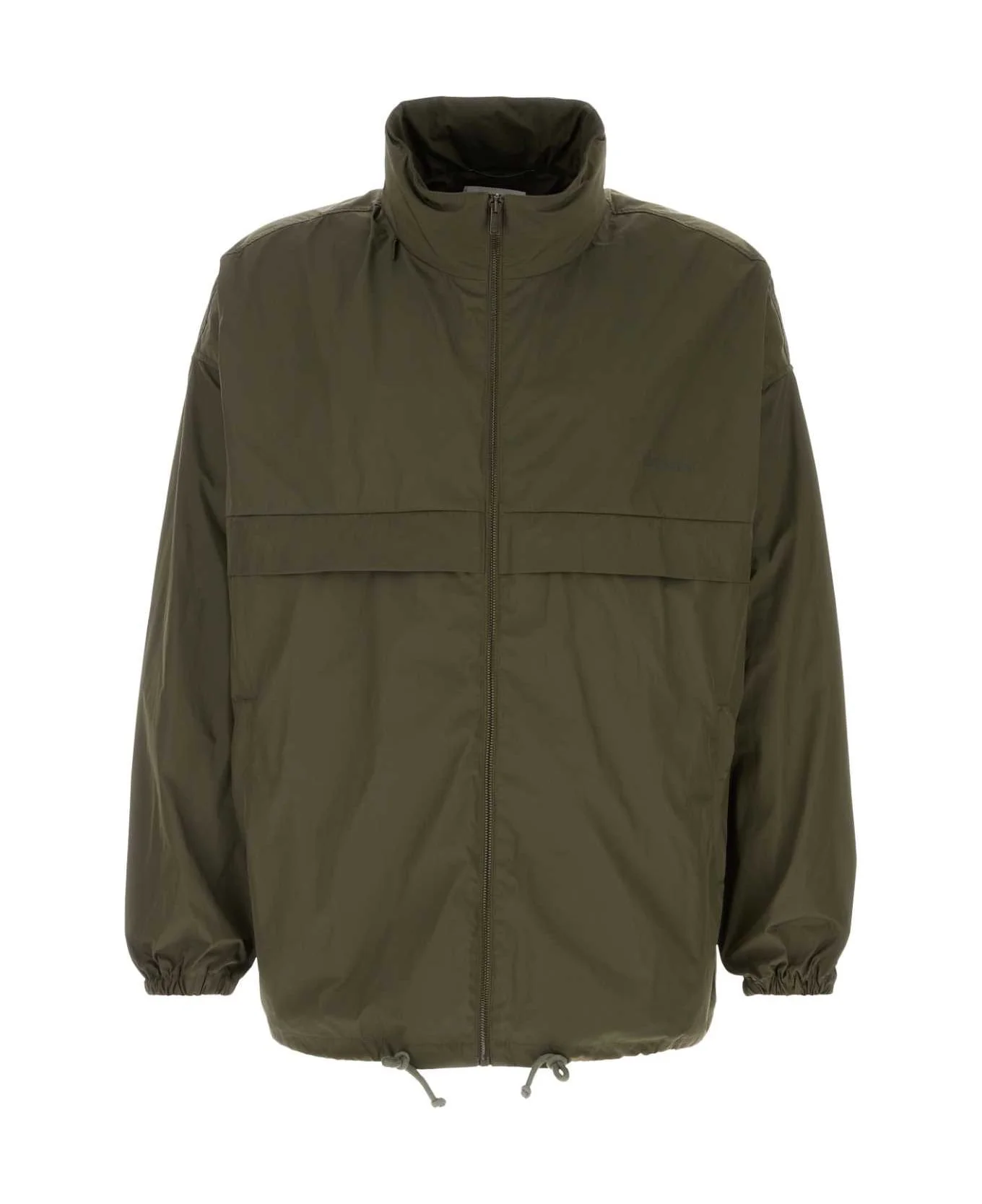 Army Green Polyester Windbreaker - 1