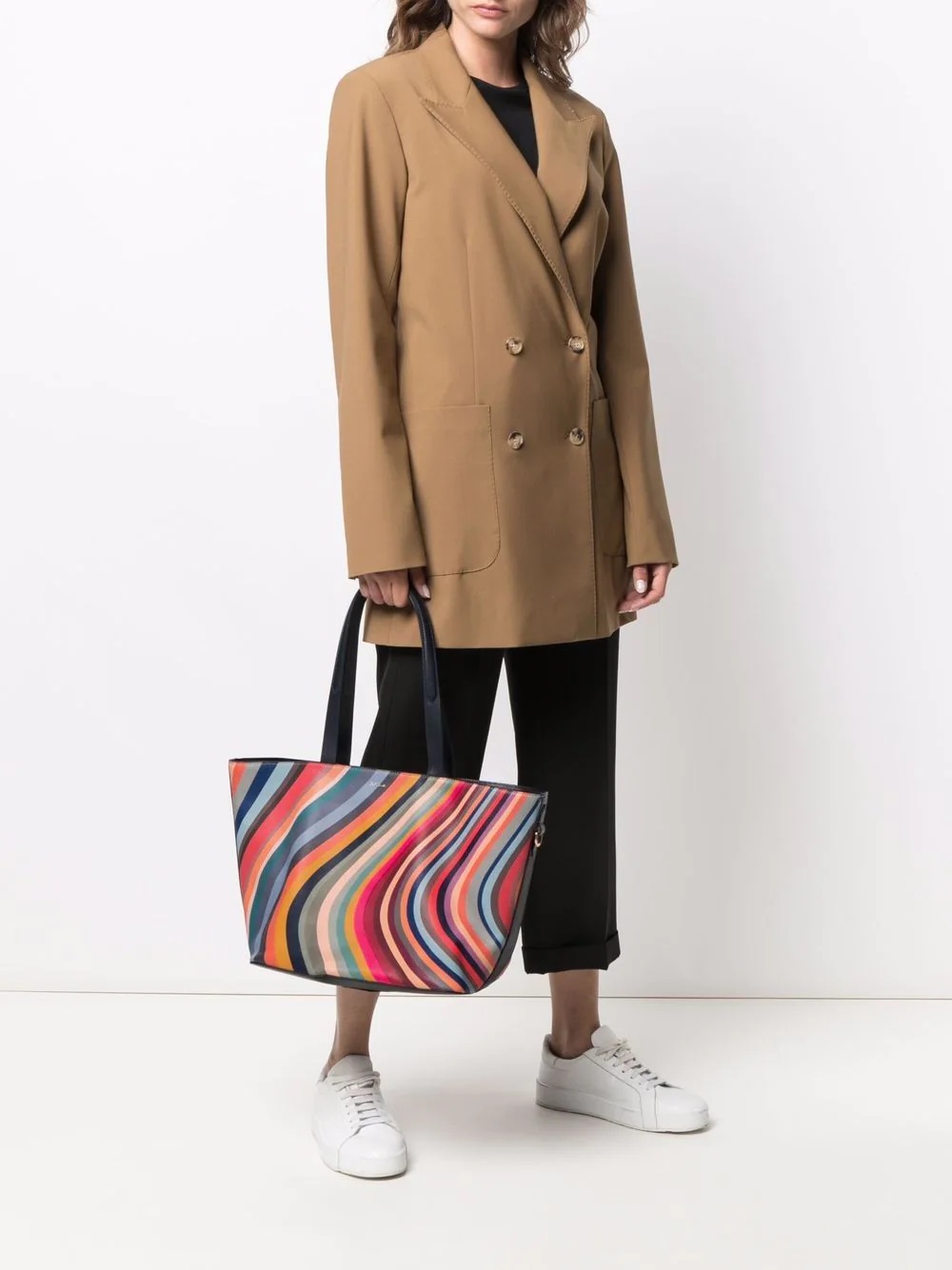 Paul Smith Spring Swirl Print Leather Tote Bag