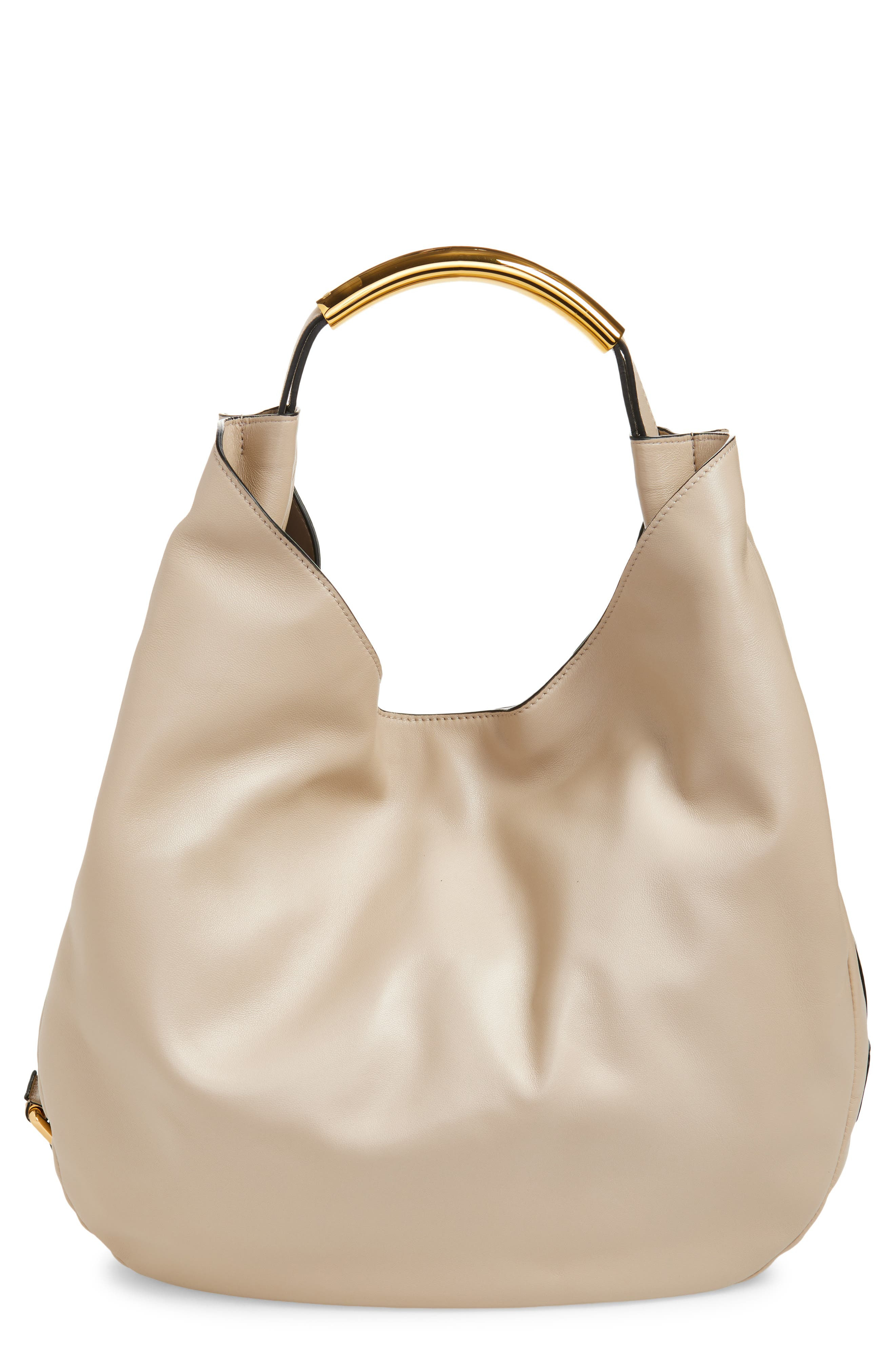 Moschino Handle Me Sheepskin Leather Hobo Bag in Rope at Nordstrom - 1