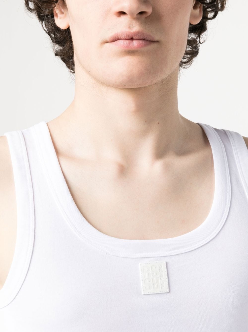 logo-patch cotton tank top - 5