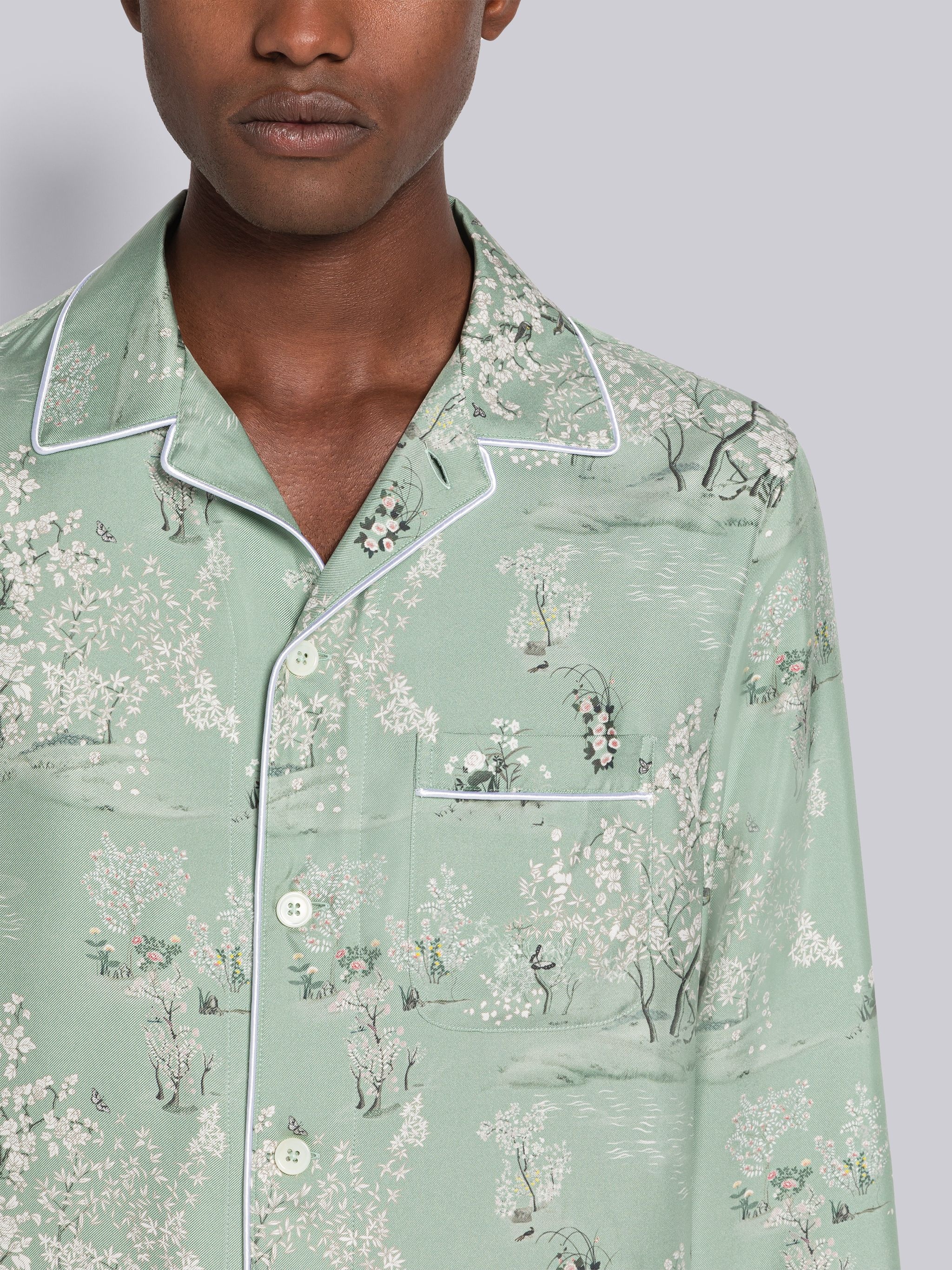 Silk Twill Toile Pajama Shirt - 5