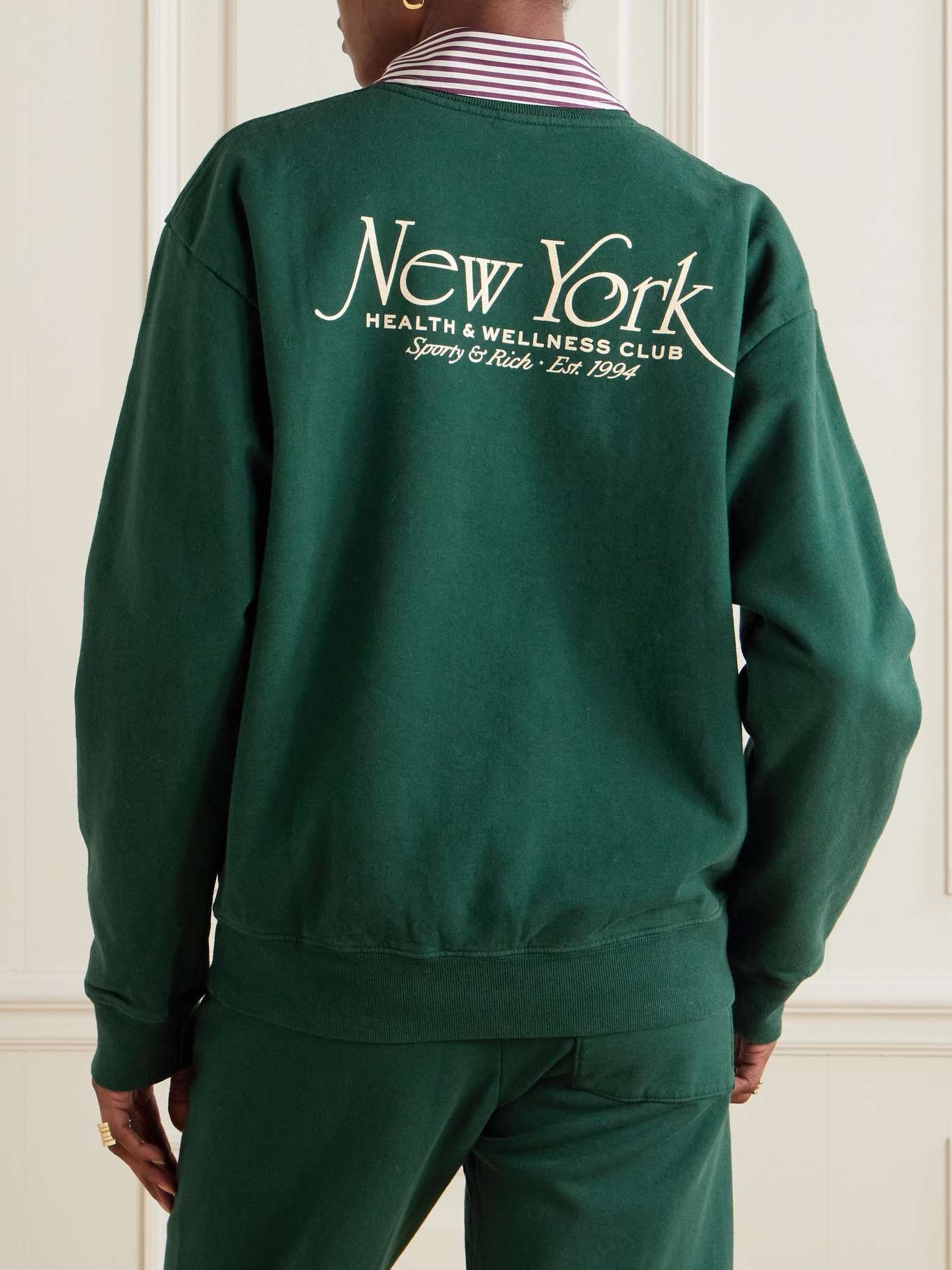 Ivy League printed cotton-jersey sweatshirt Green - 3