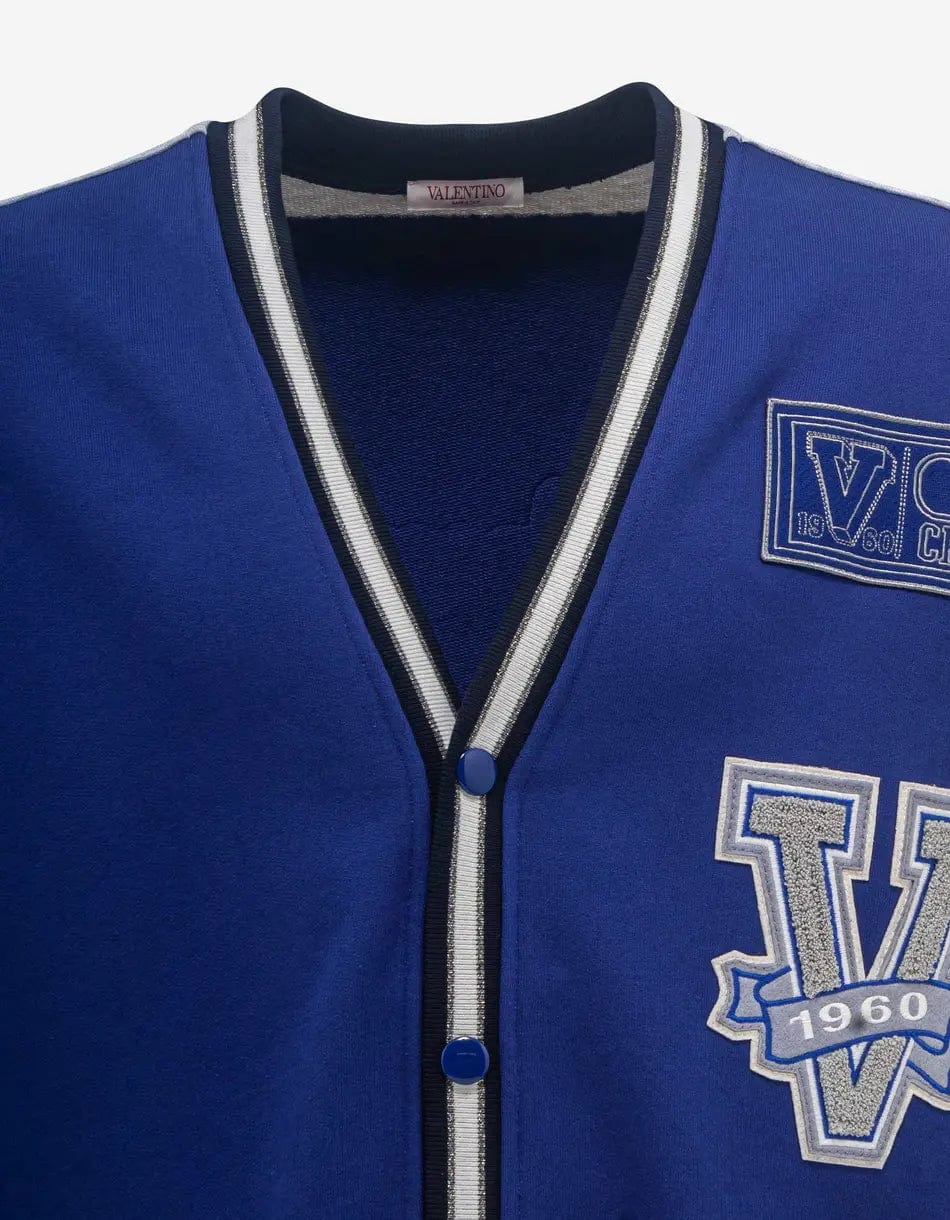 Valentino Blue V Crew Patches Cardigan - 3