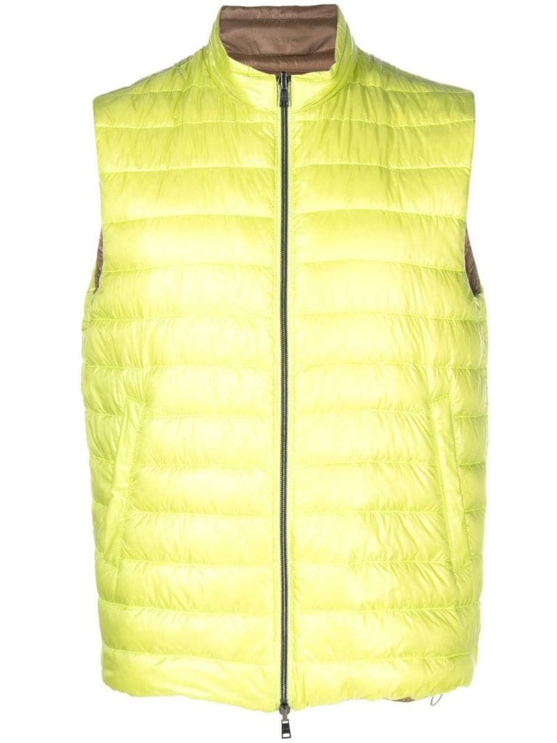 quilted reversible down gilet - 1