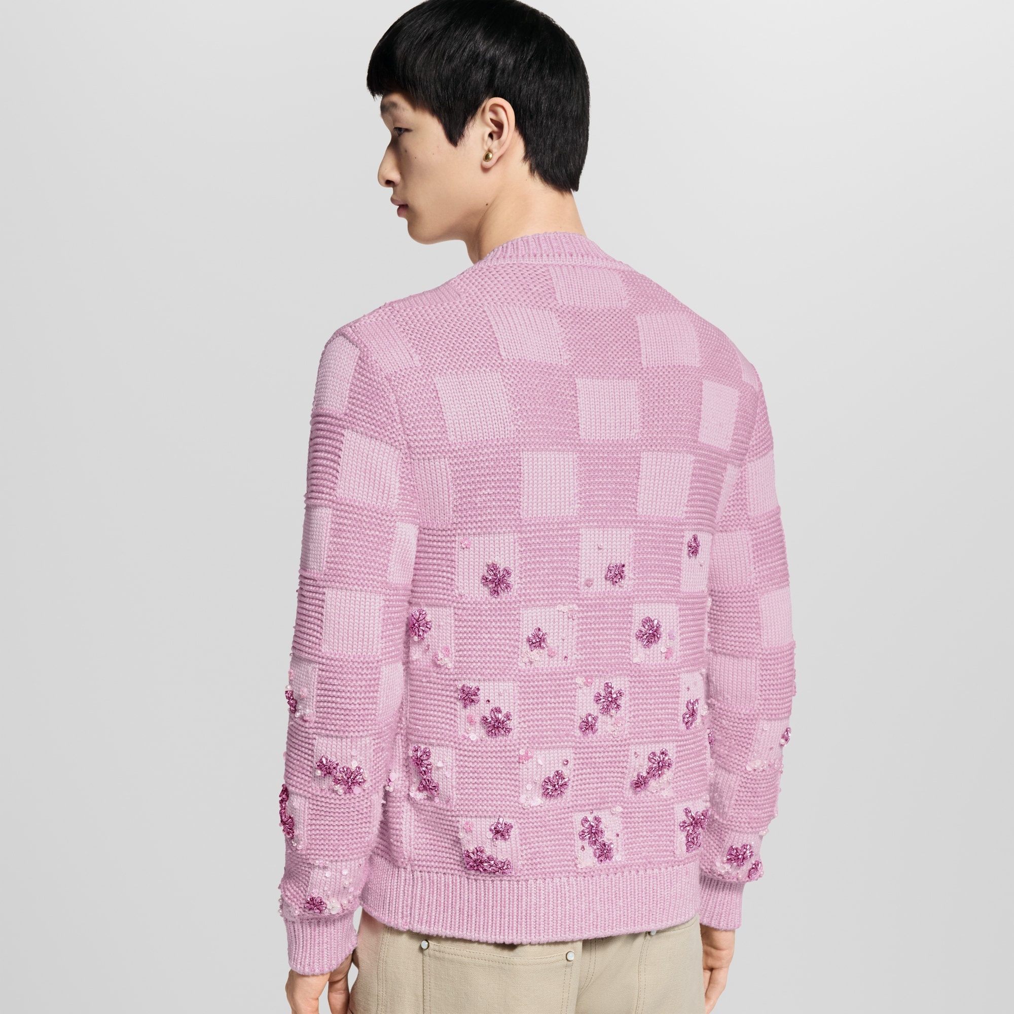 Damier Embroidered Cardigan - 4