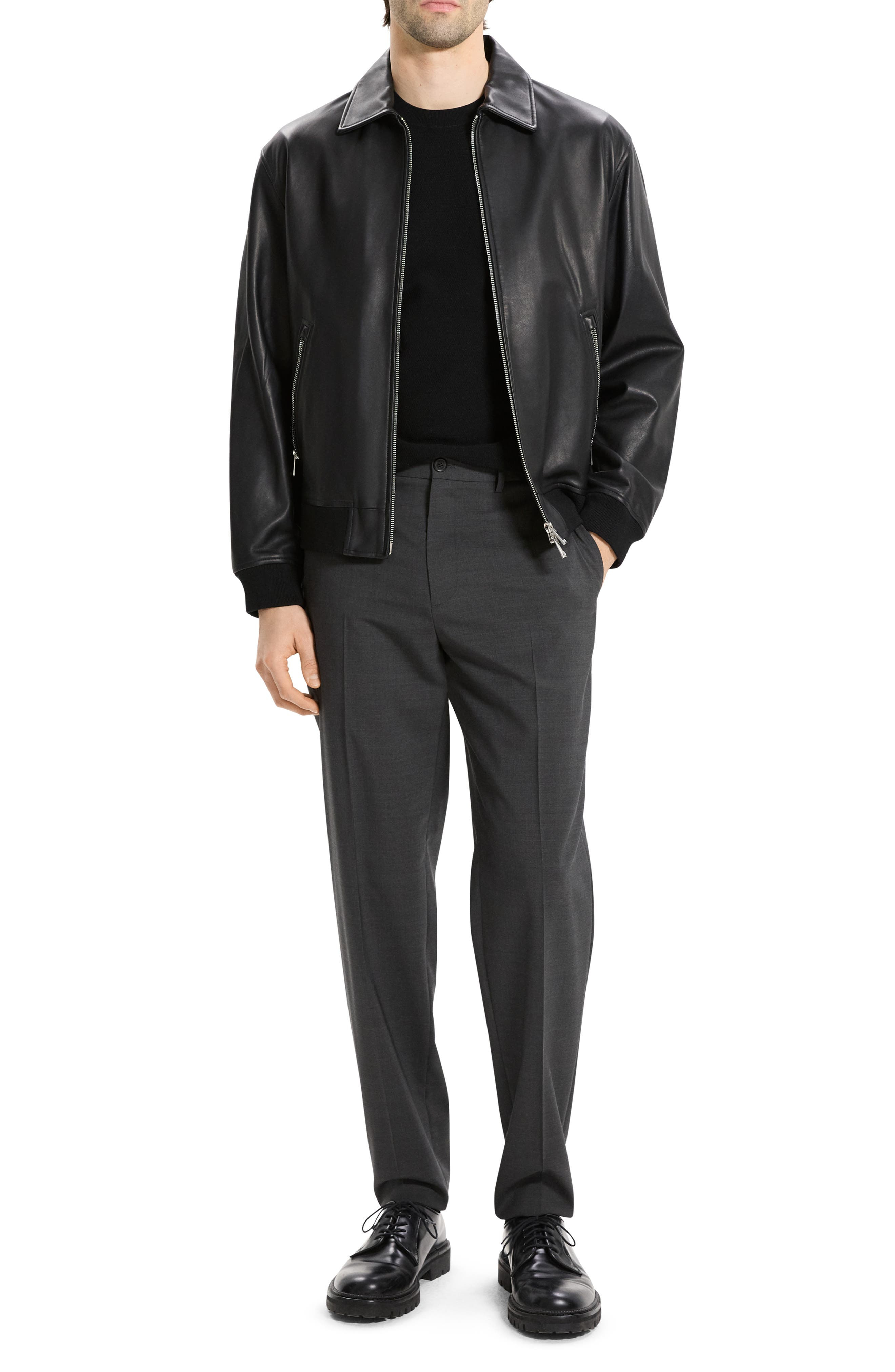 Theory Wyatt Leather Jacket in Black at Nordstrom - 8