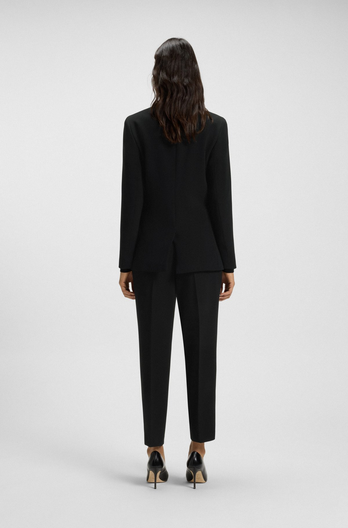 REGULAR-FIT JACKET IN CREASE-RESISTANT CREPE - 4