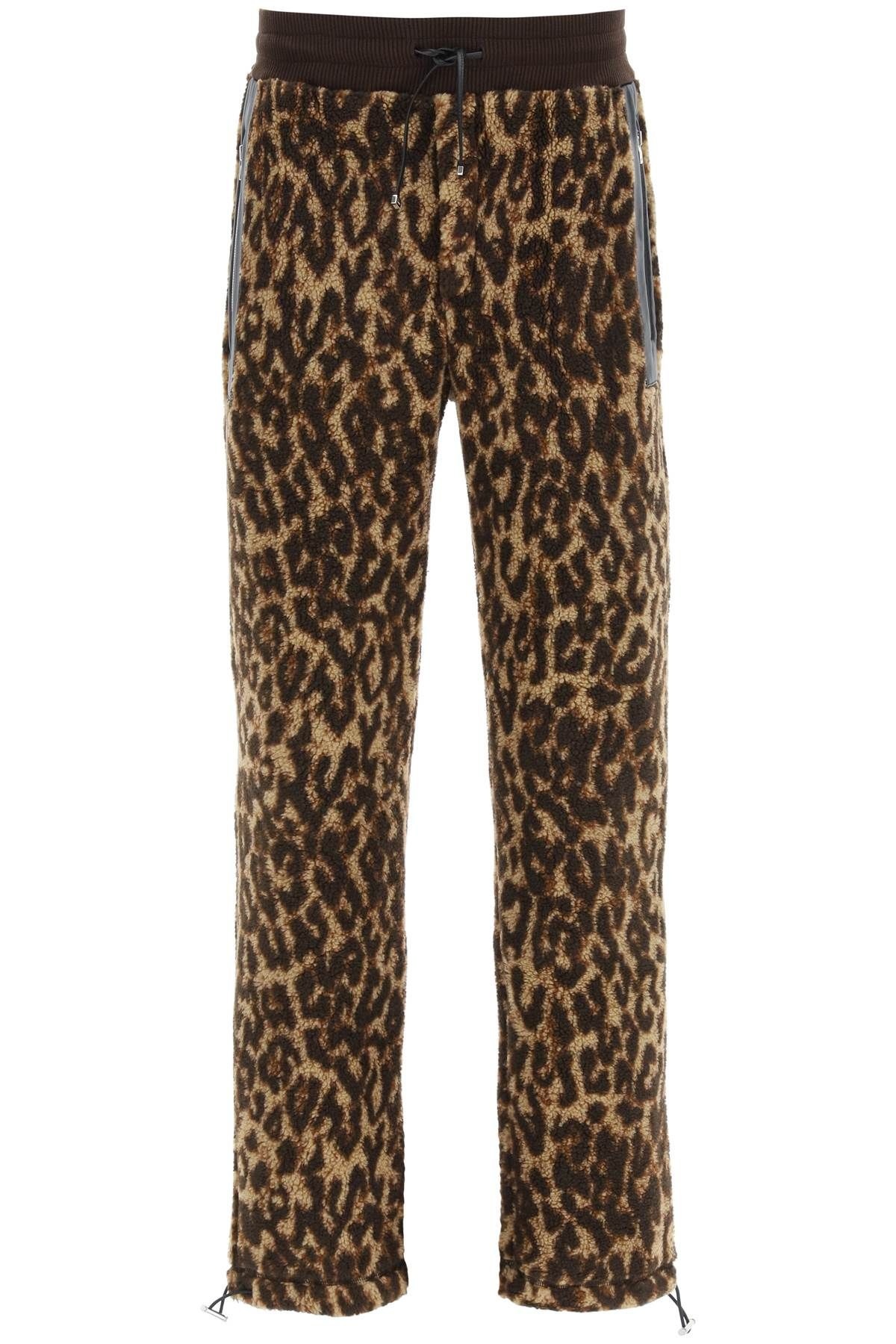 LEOPARD-PRINT POLAR FLEECE TROUSERS - 1