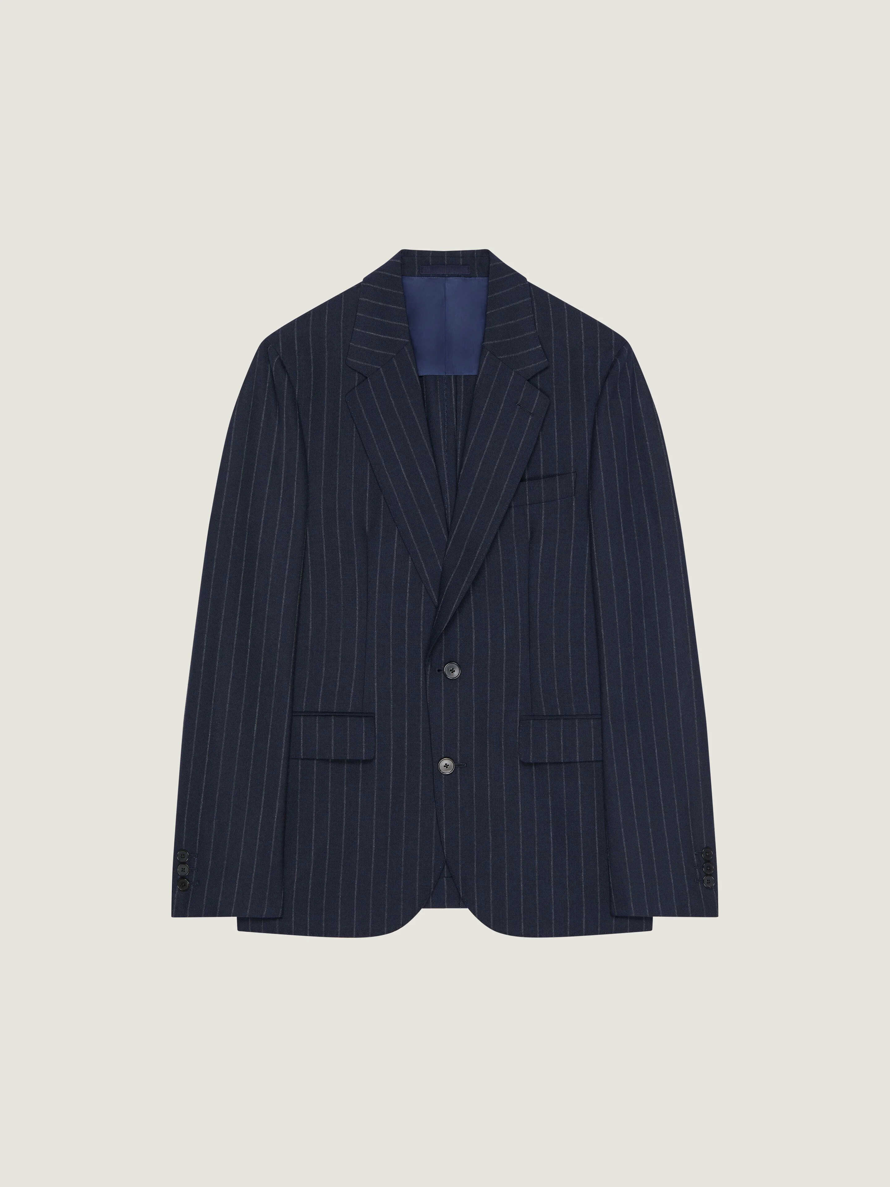 SINGLE-BREASTED DECONSTRUCTED STRIPED JACKET IN WOOL - 1