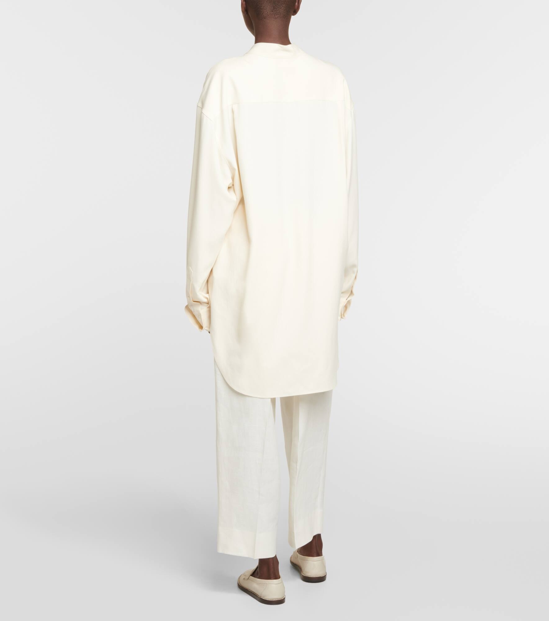 Grandad oversized silk shirt - 3