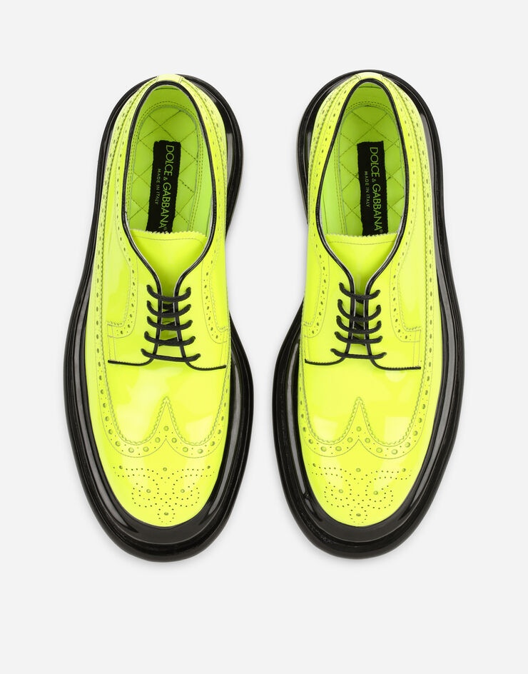 Neon patent leather Derby shoes - 4