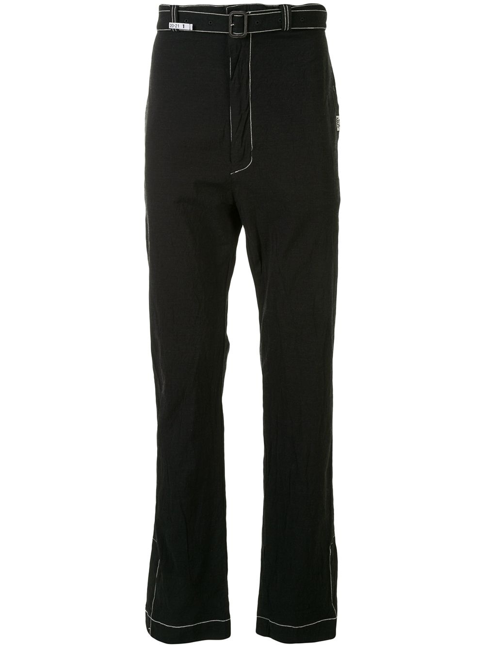 Shrank belted straight-leg trousers - 1