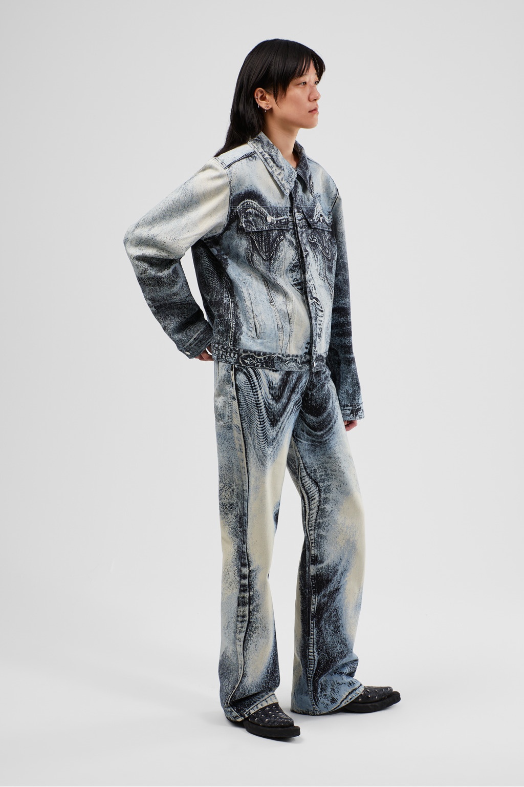 Blue-Black Denim Jacket - 4