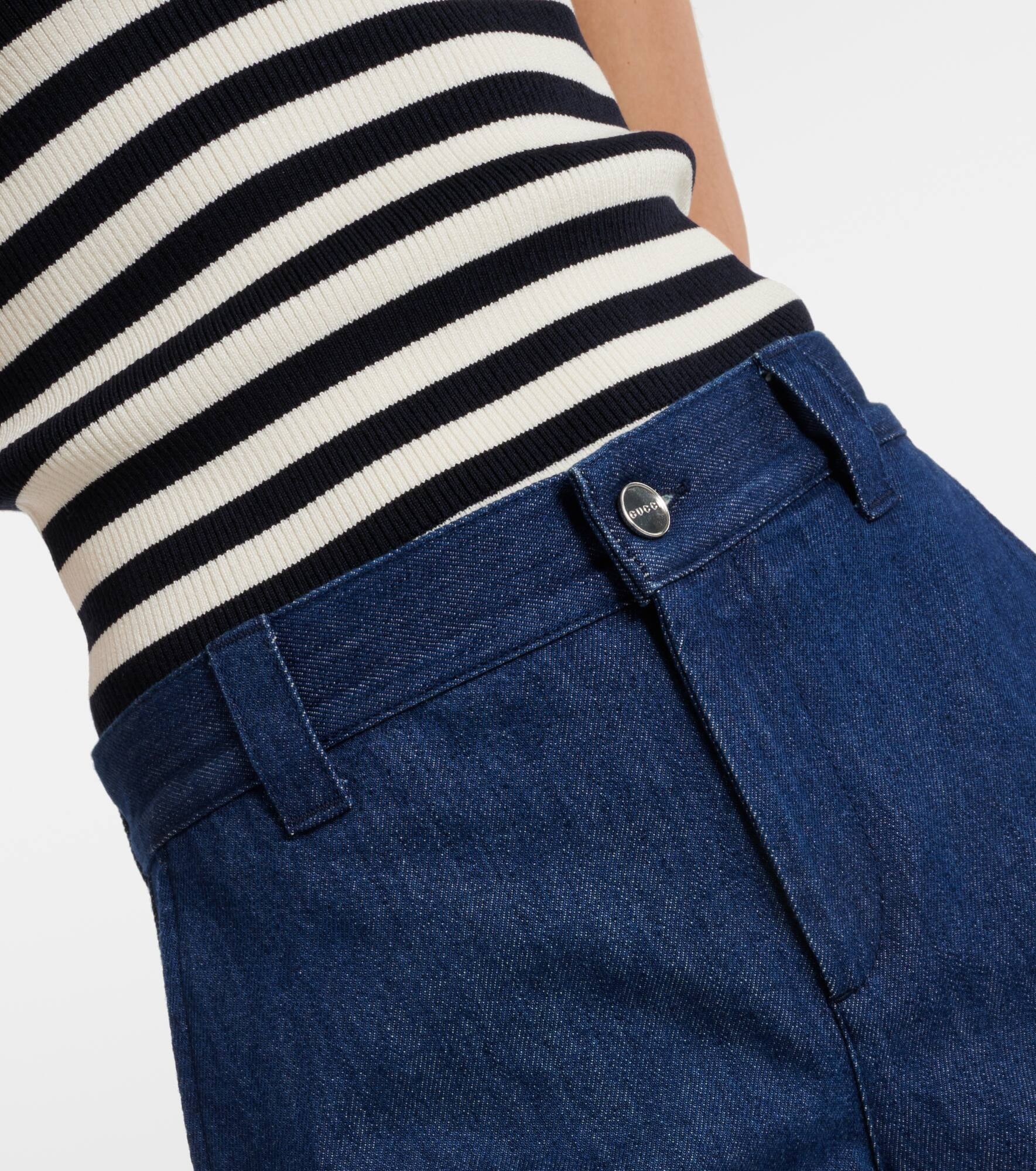 Horsebit denim shorts - 5