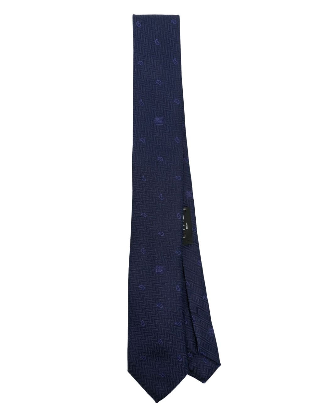 paisley patterned-jacquard silk tie - 1