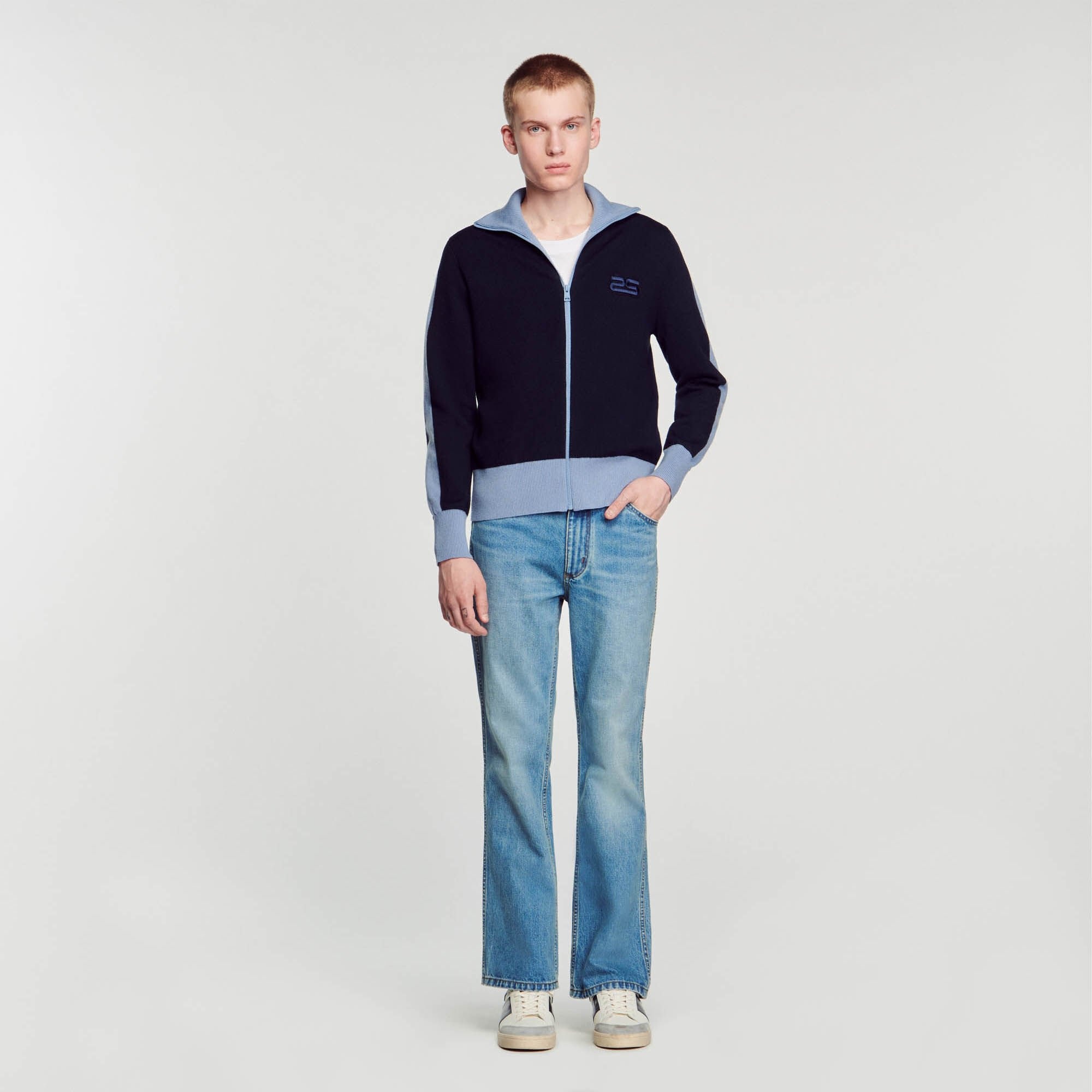 TWO-TONE KNIT CARDIGAN - 2