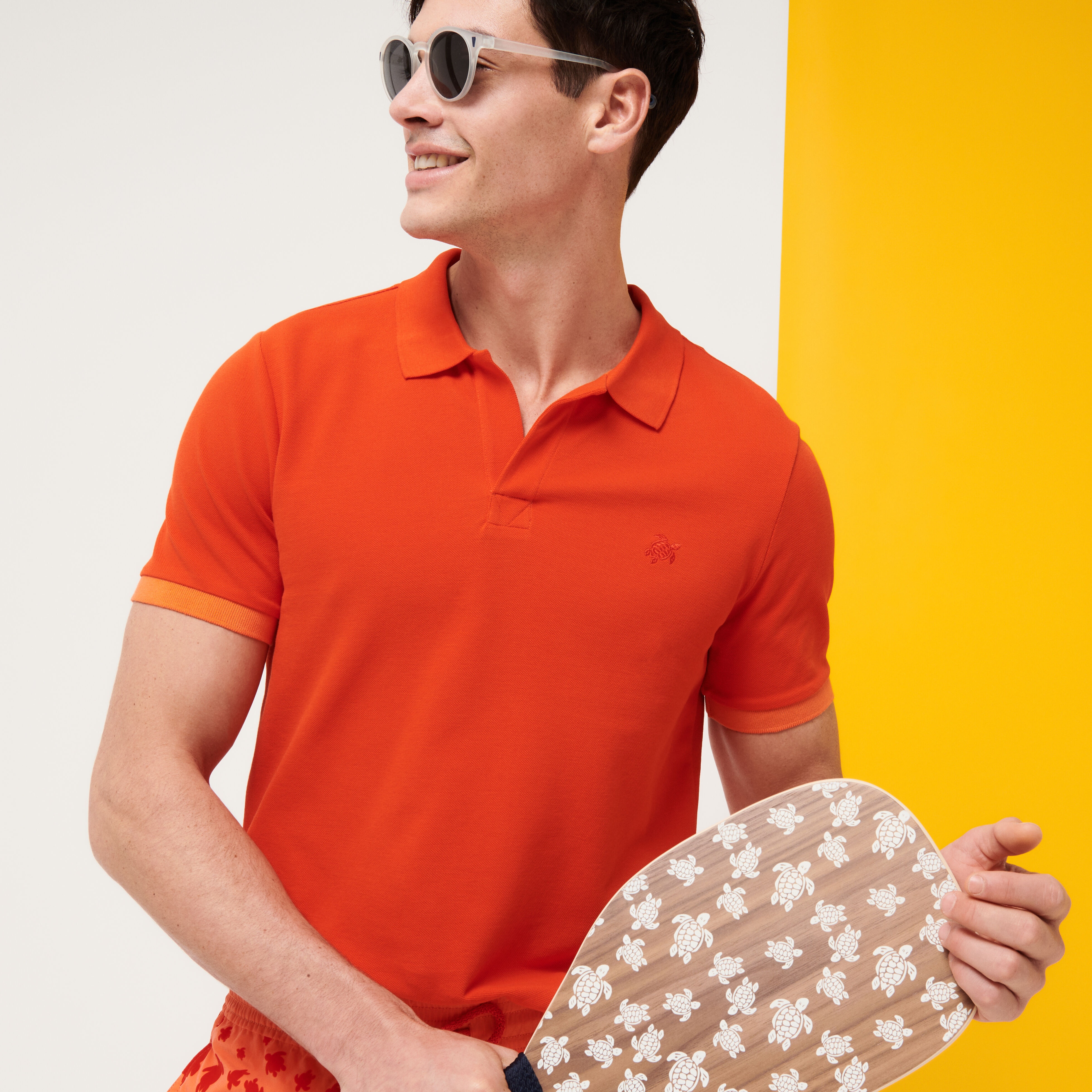 Men Cotton Pique Polo Shirt Solid - 7