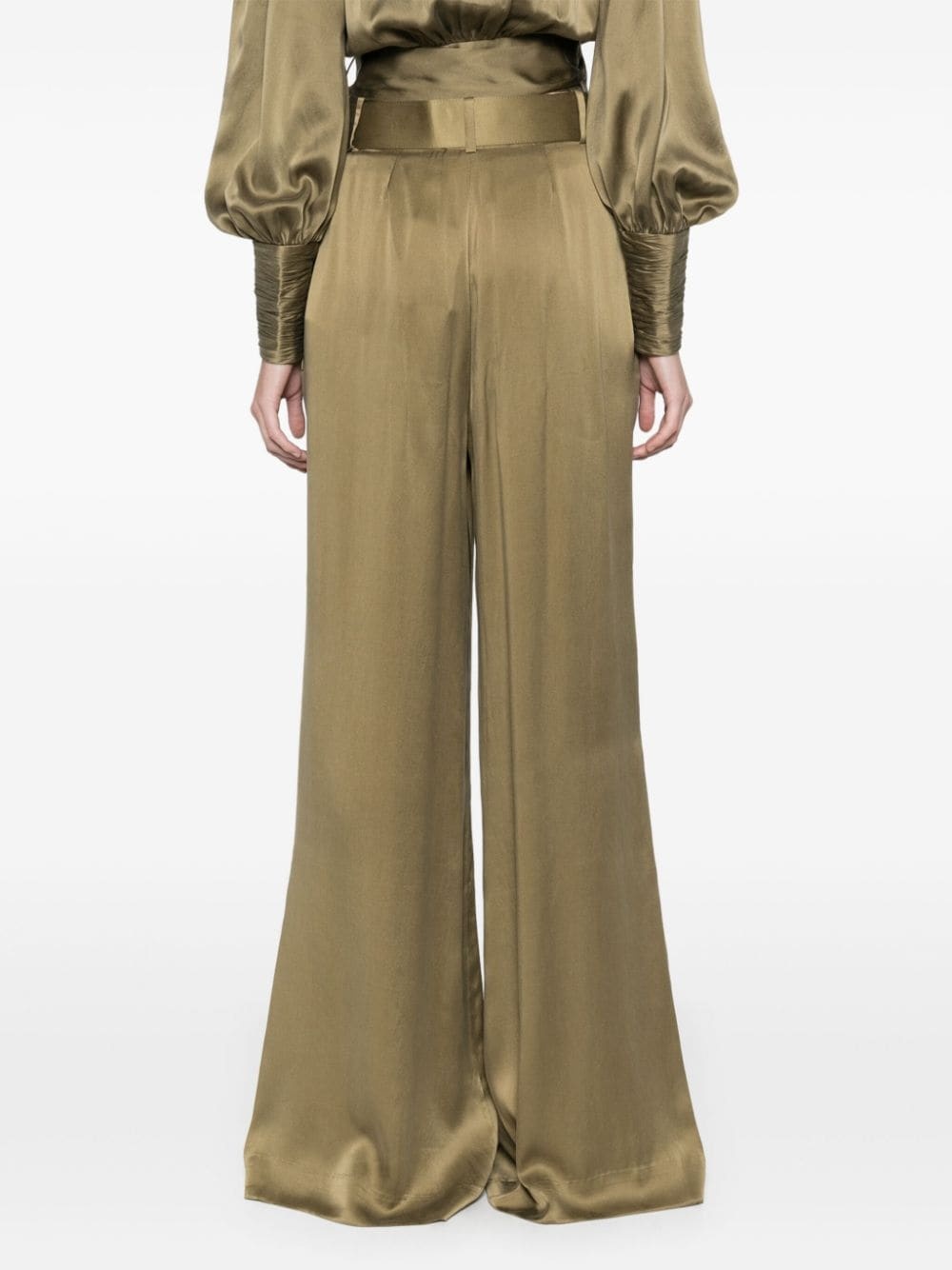 silk wide-leg trousers - 4