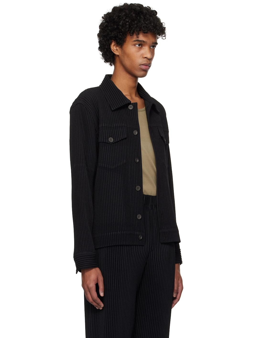 Black 'Wool Like' Light Jacket - 2