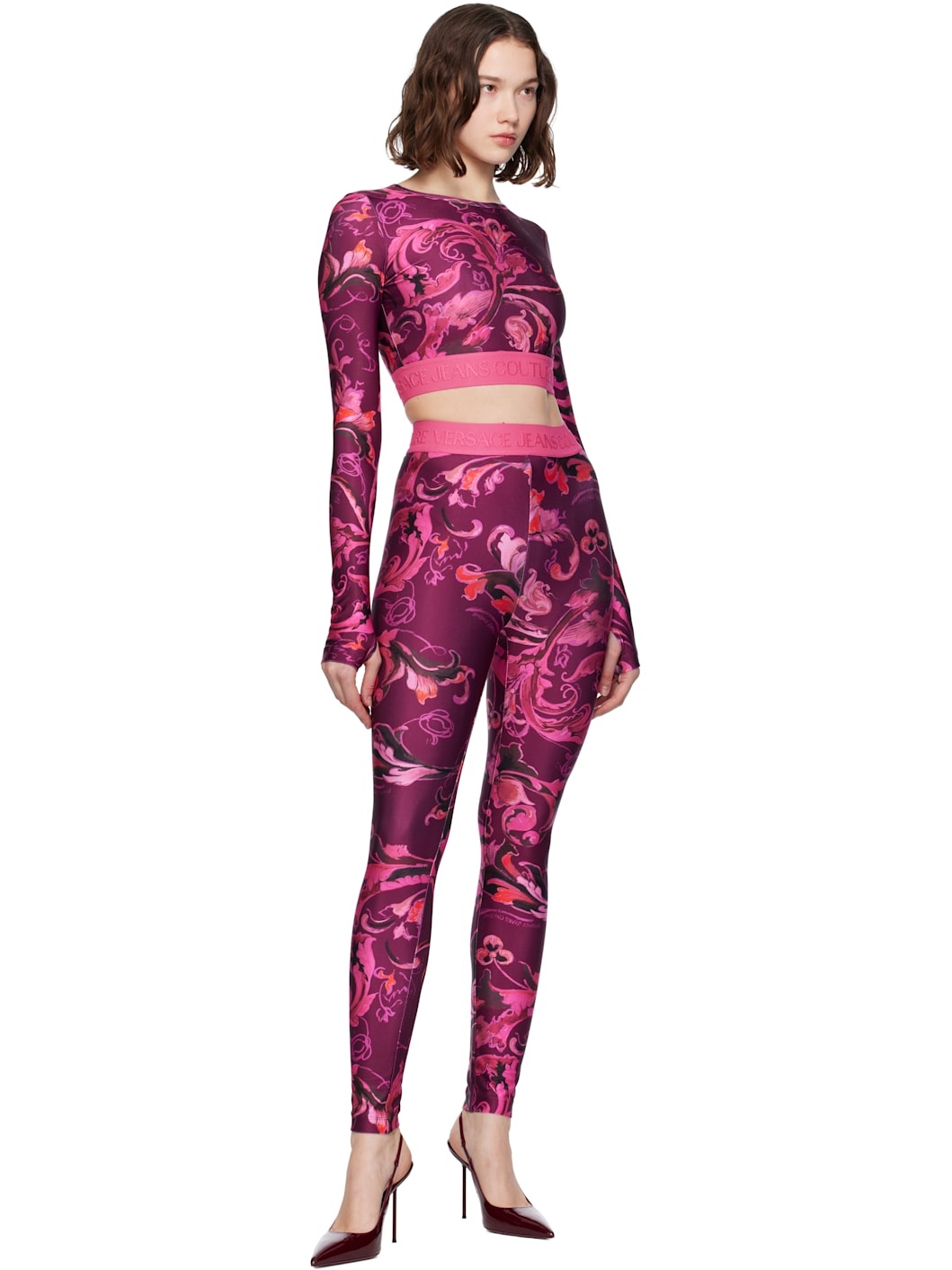 Pink & Purple Lycra Barocco T-shirt - 4