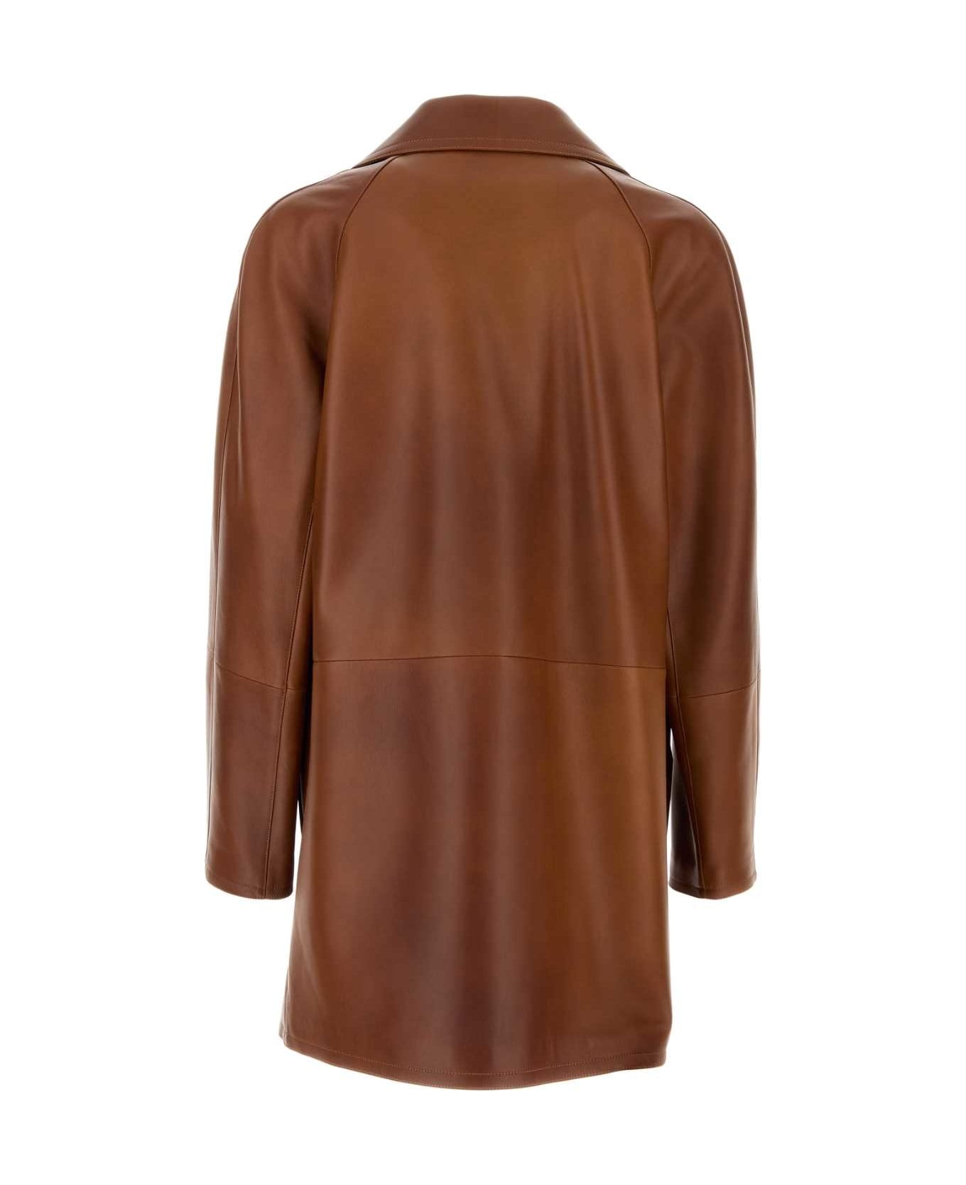 Brown Nappa Leather Coat - 2