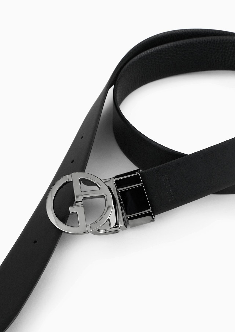 GIORGIO ARMANI Two-toned, reversible leather belt outlook