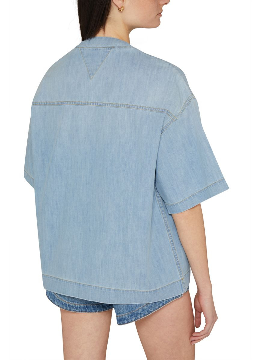 Slightly faded denim T-shirt - 5