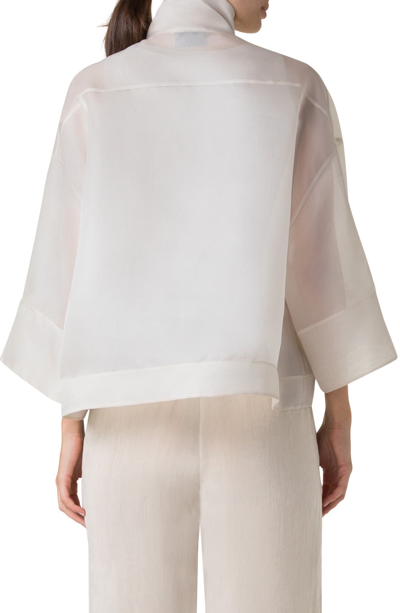Akris Philia Panama Silk Organza Jacket in Sand at Nordstrom - 2