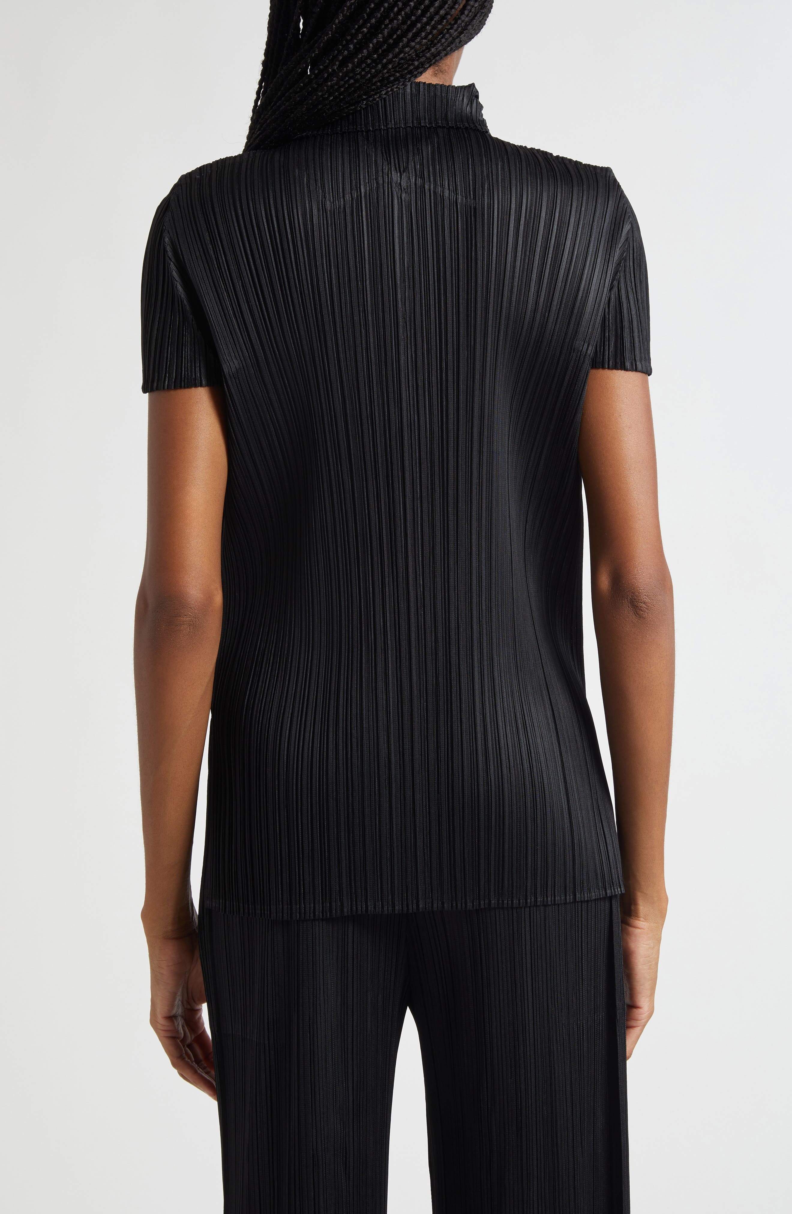 Pleats Please Issey Miyake Monthly Colors August Pleated Polo in Black at Nordstrom - 3