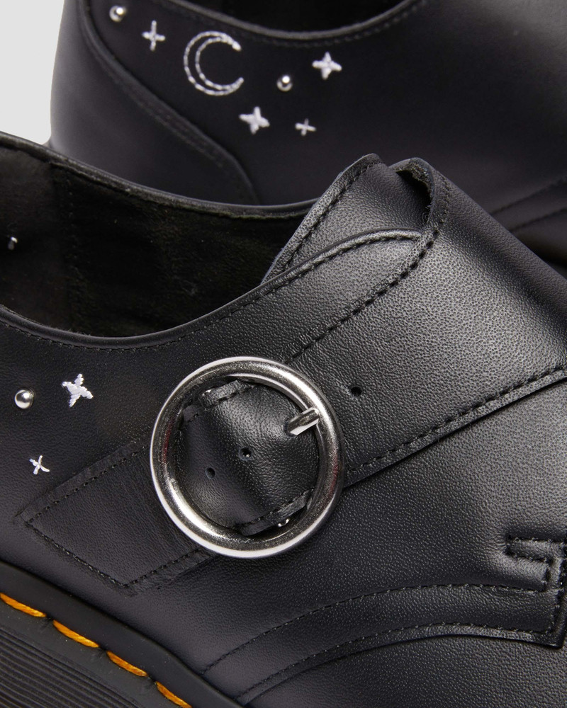 Monk Celestial Moth Leather Platform Shoes 8