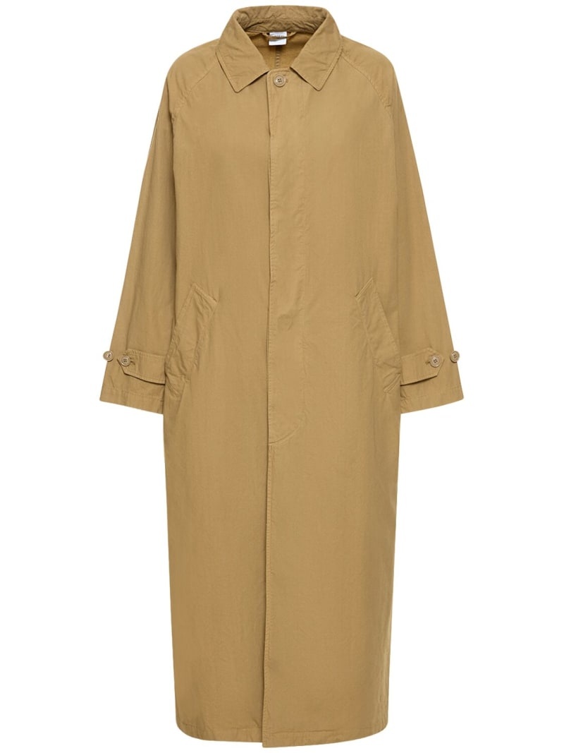 Cotton canvas long trench coat - 1