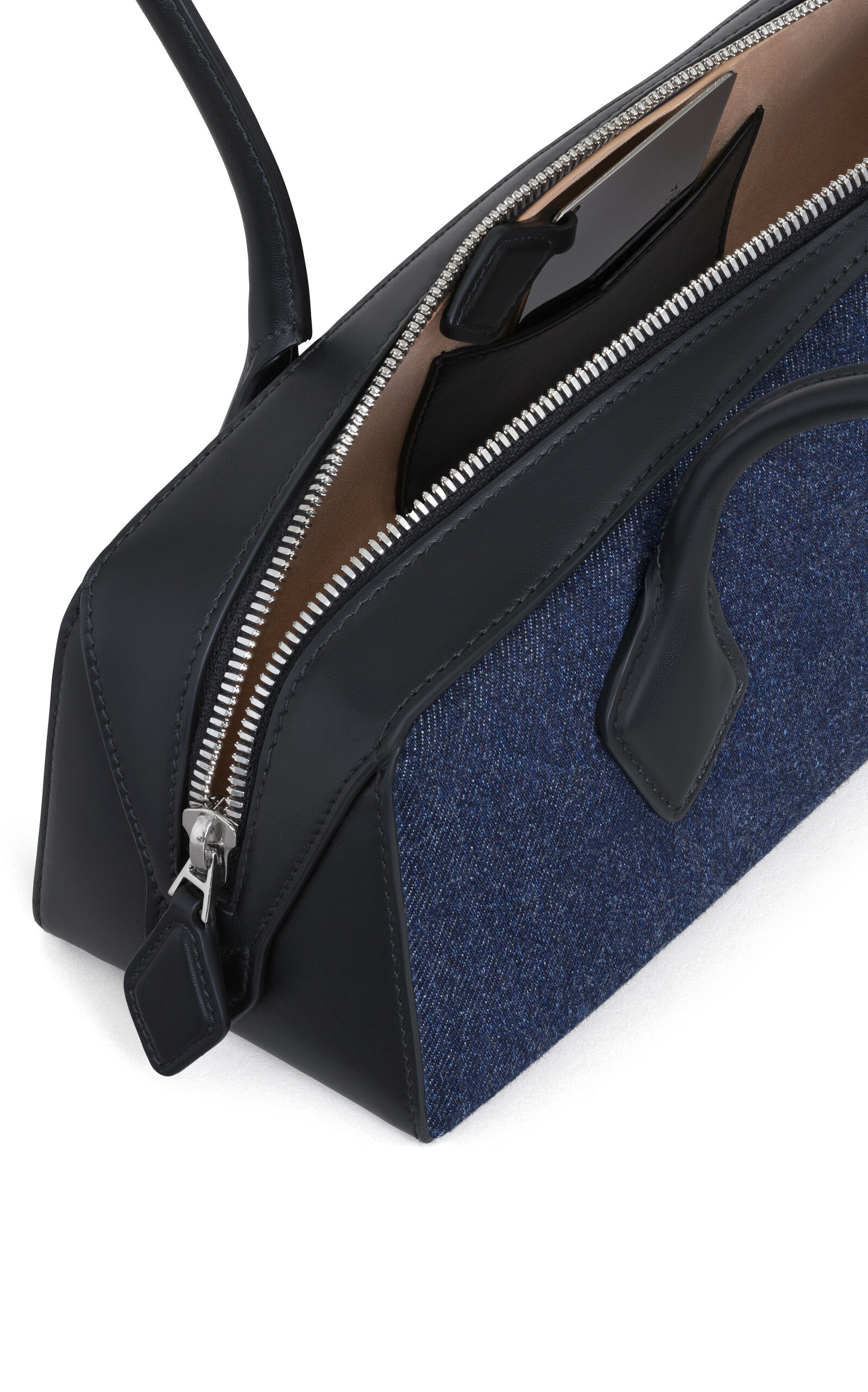 Le Teckel Medium Denim Shoulder Bag dark wash - 5