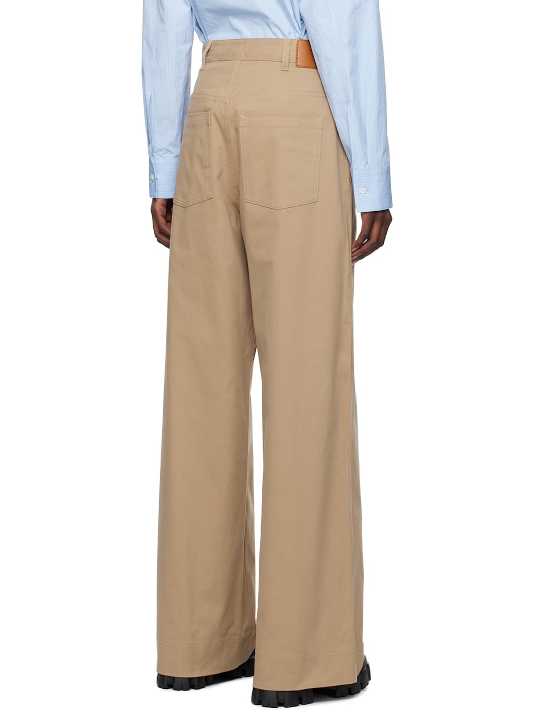 Beige Straight Leg Trousers - 3